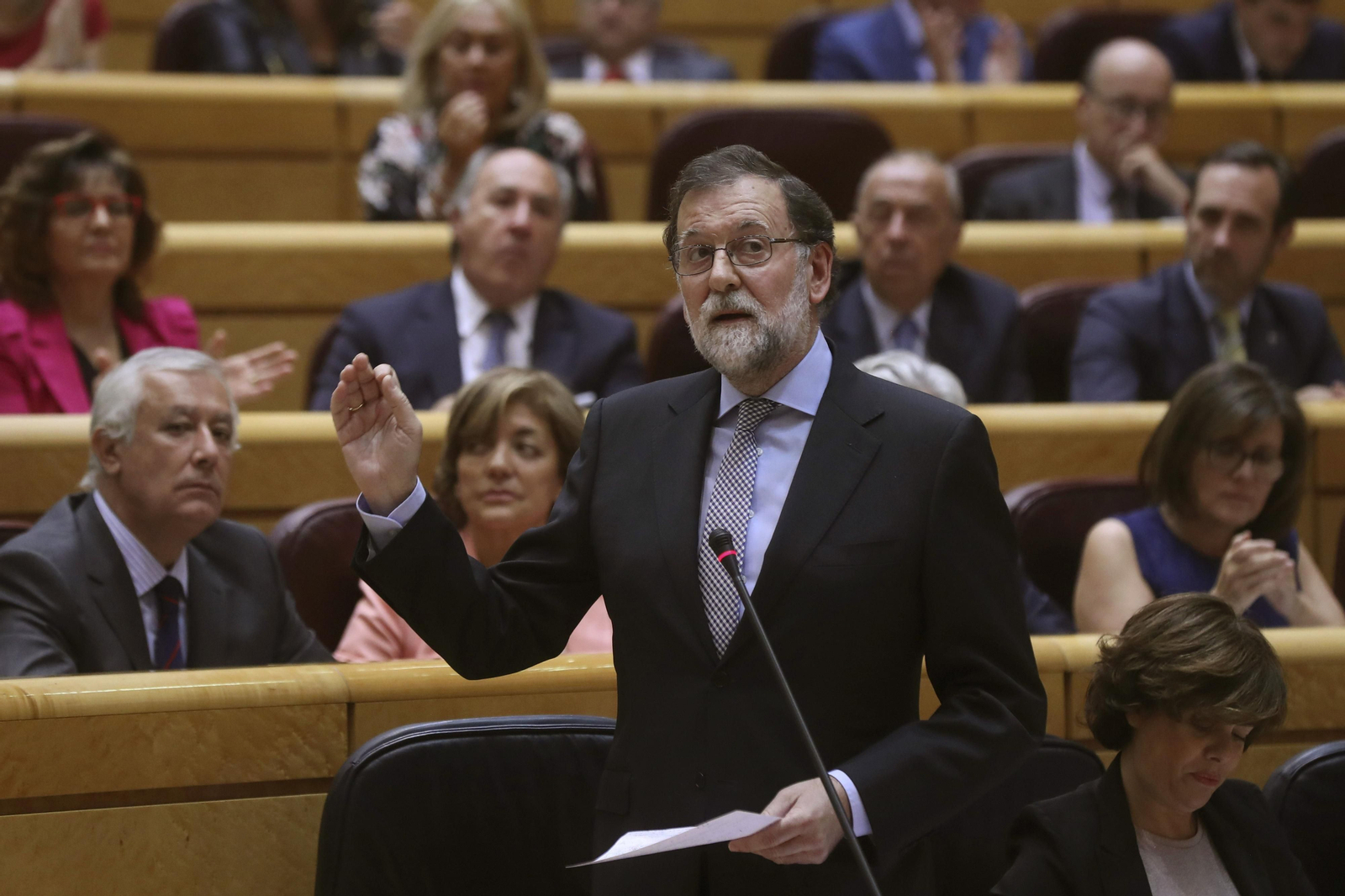 Rajoy, en la sesión de control al Ejecutivo en el Senado.