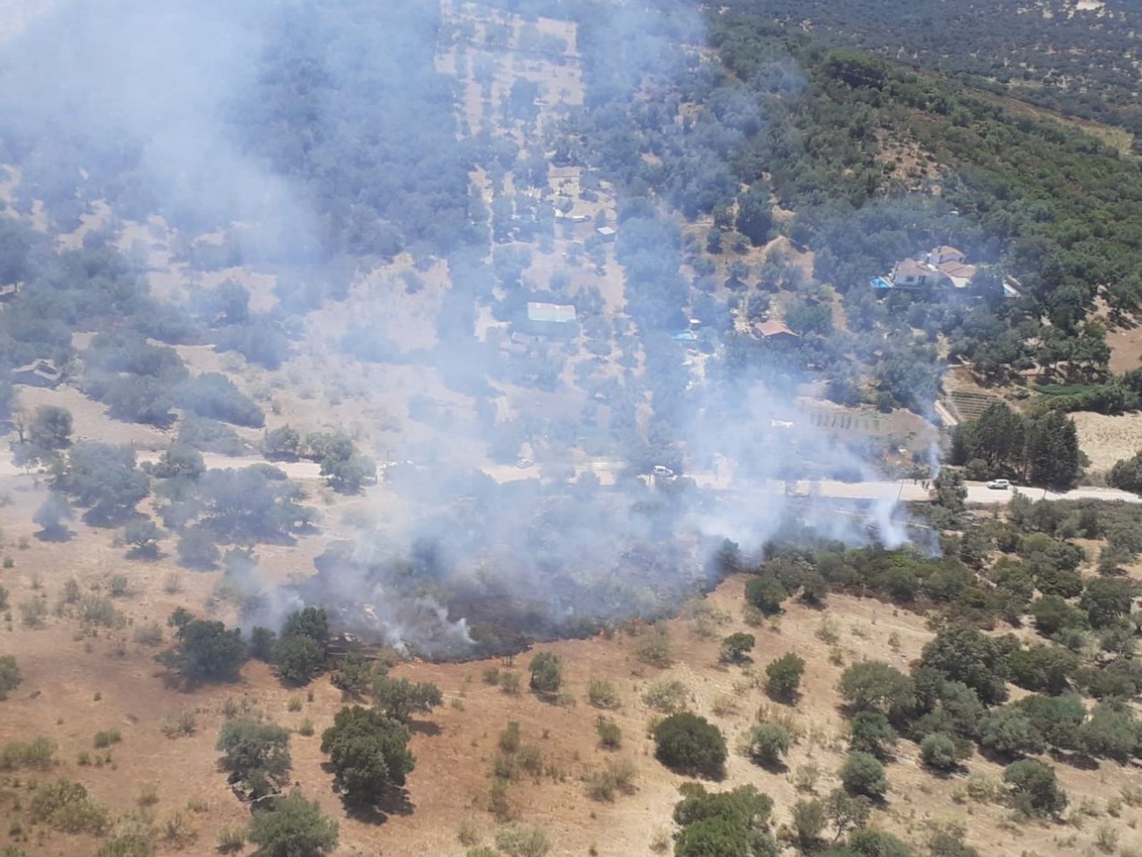 Vista aérea de la zona afectada.