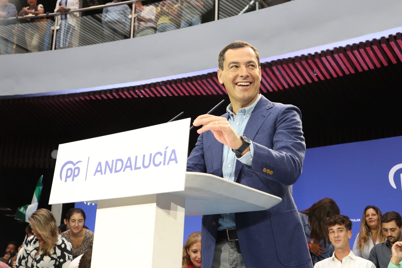 Juanma Moreno en la apertura del curo político, en Torremolinos.