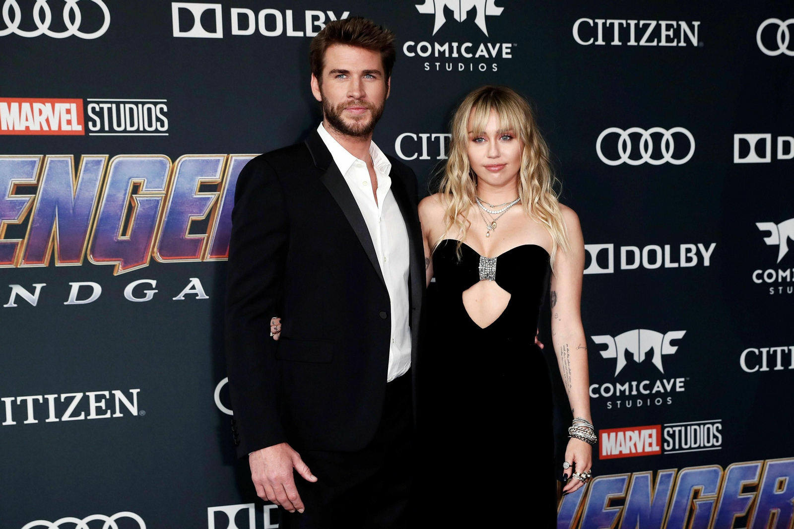 Liam Hemsworth y Miley Cyrus Vengadores: Endgame, la alfombra roja de la première más esperada del año