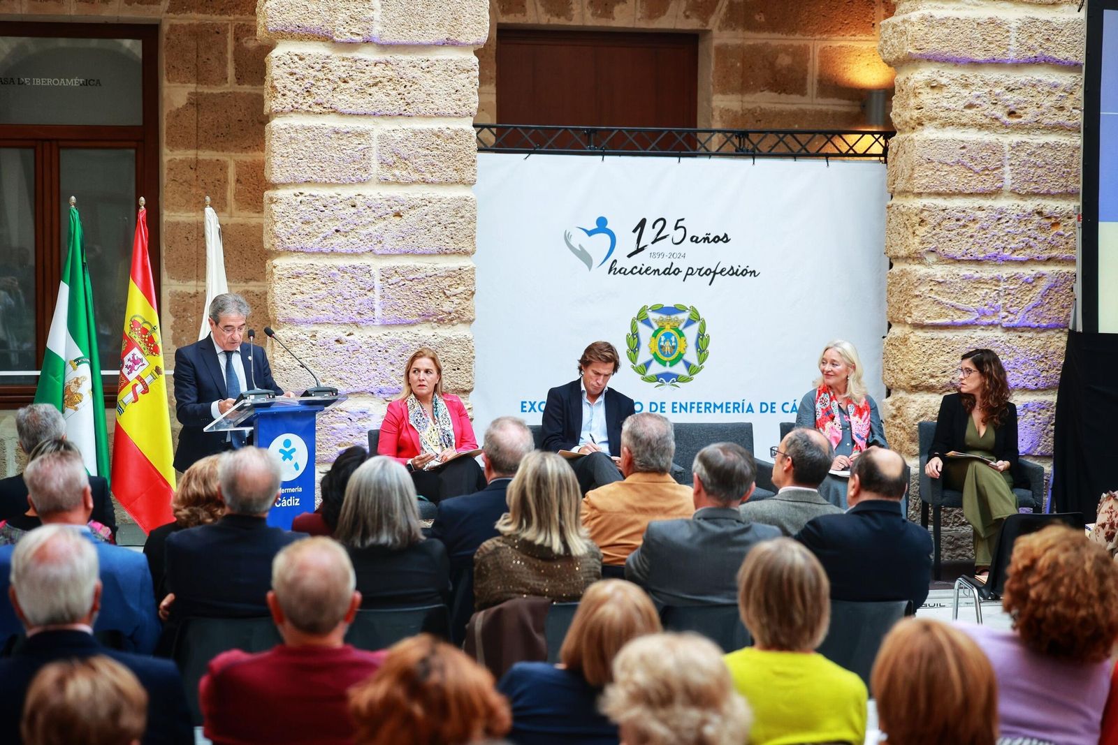 Rafael Campos, la pasada semana en la presentación oficial del programa del 125 aniversario del Colegio.