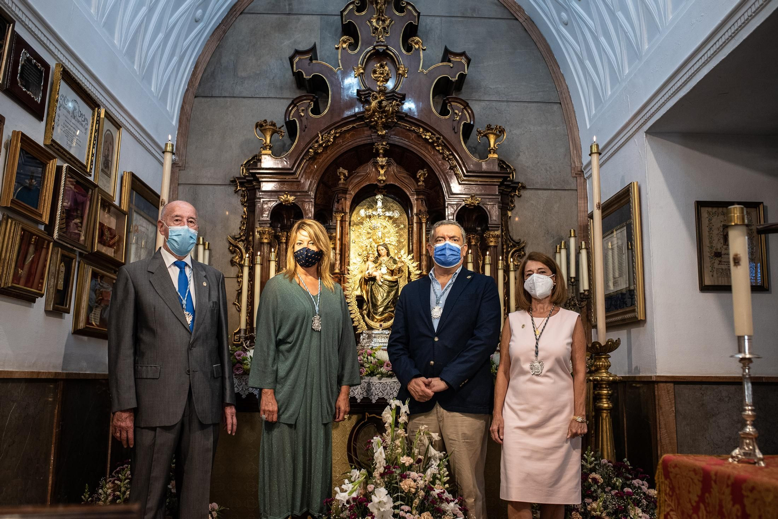Imágenes de las ofrendas institucionales a la Virgen de La Cinta