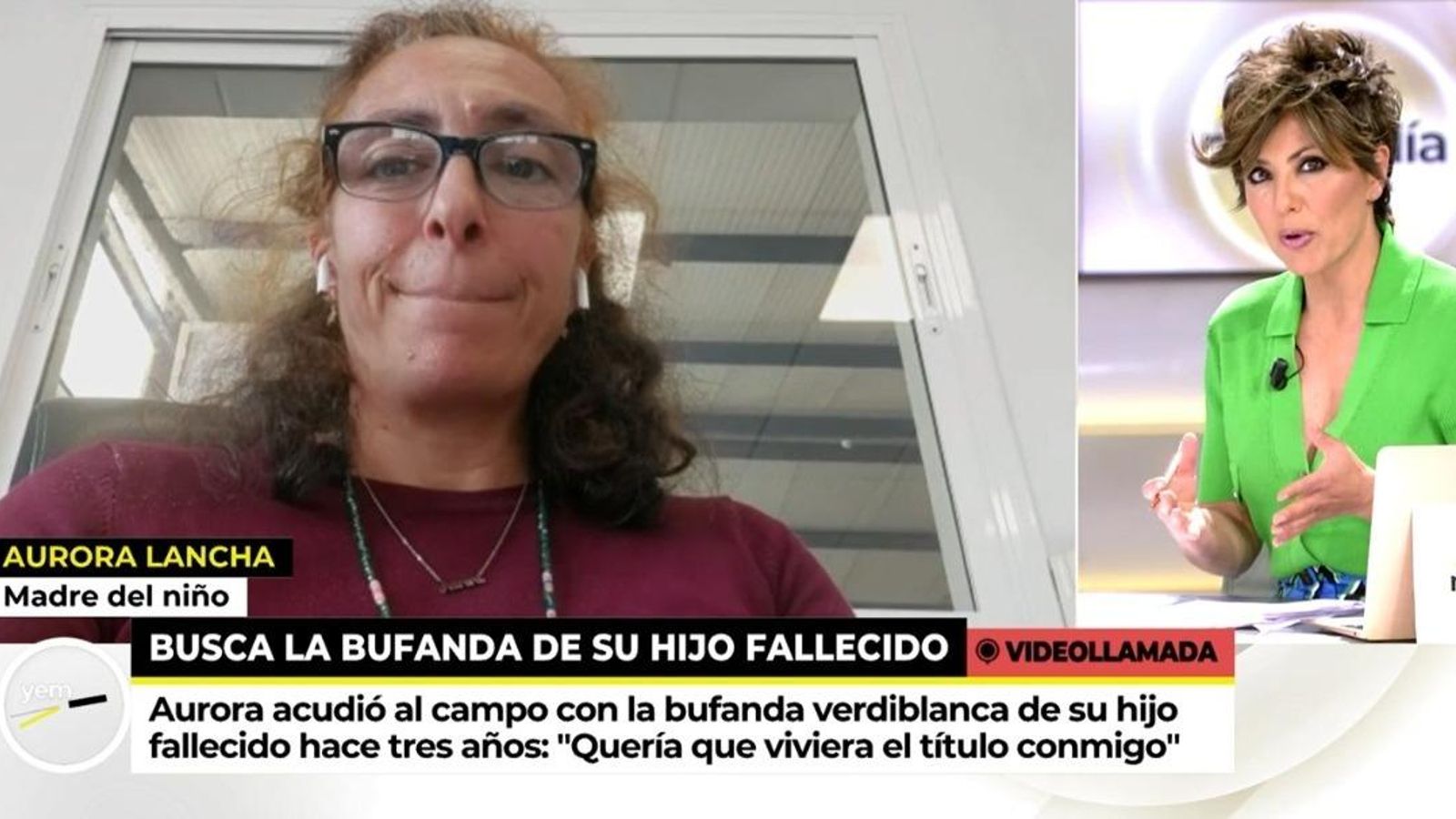 Aurora Lancha intervino en el programa Ya es Mediodía presentado por Sonsoles Ónega