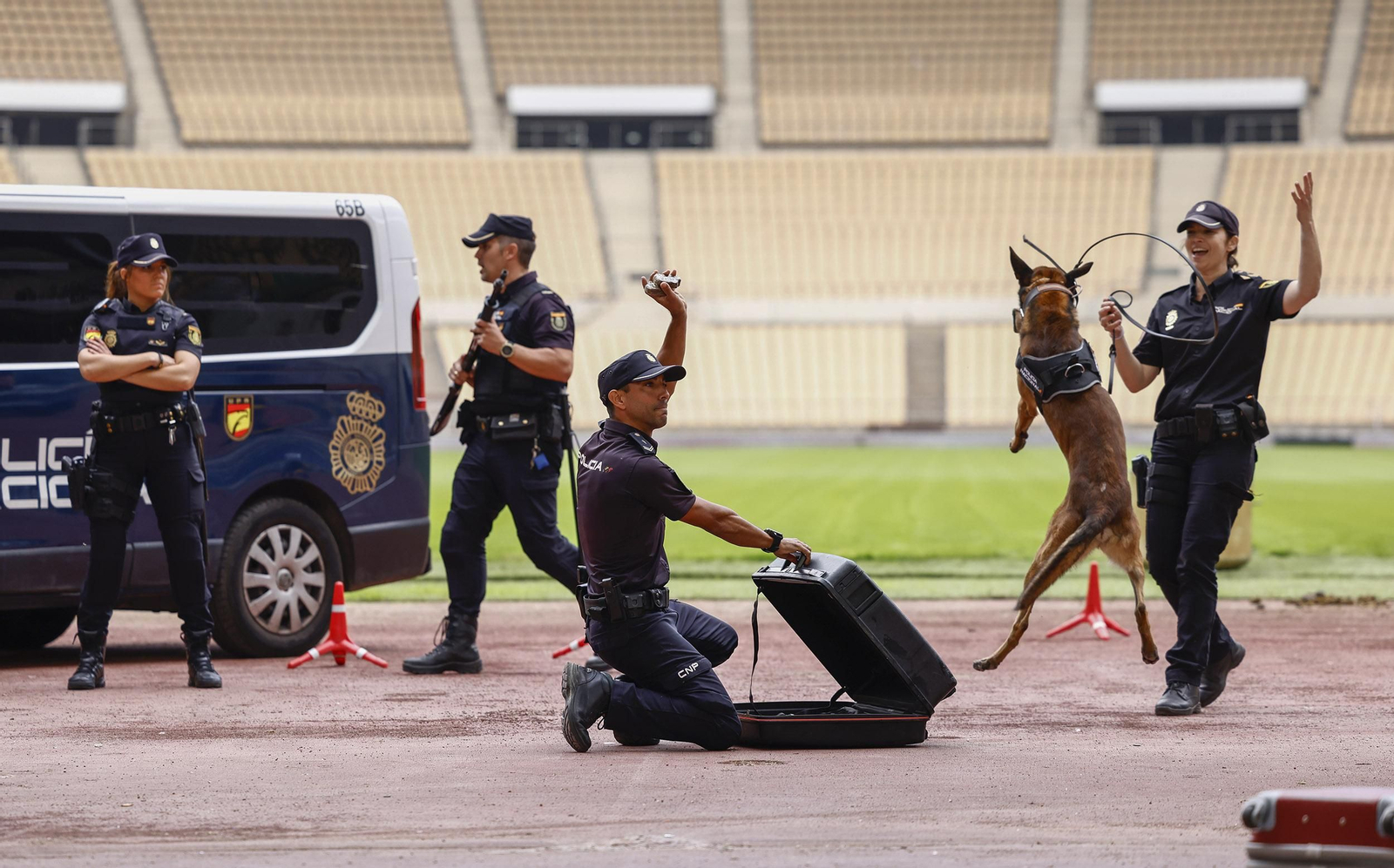 La exhibición de la Policía Nacional en el Estadio de la Cartuja, en imágenes