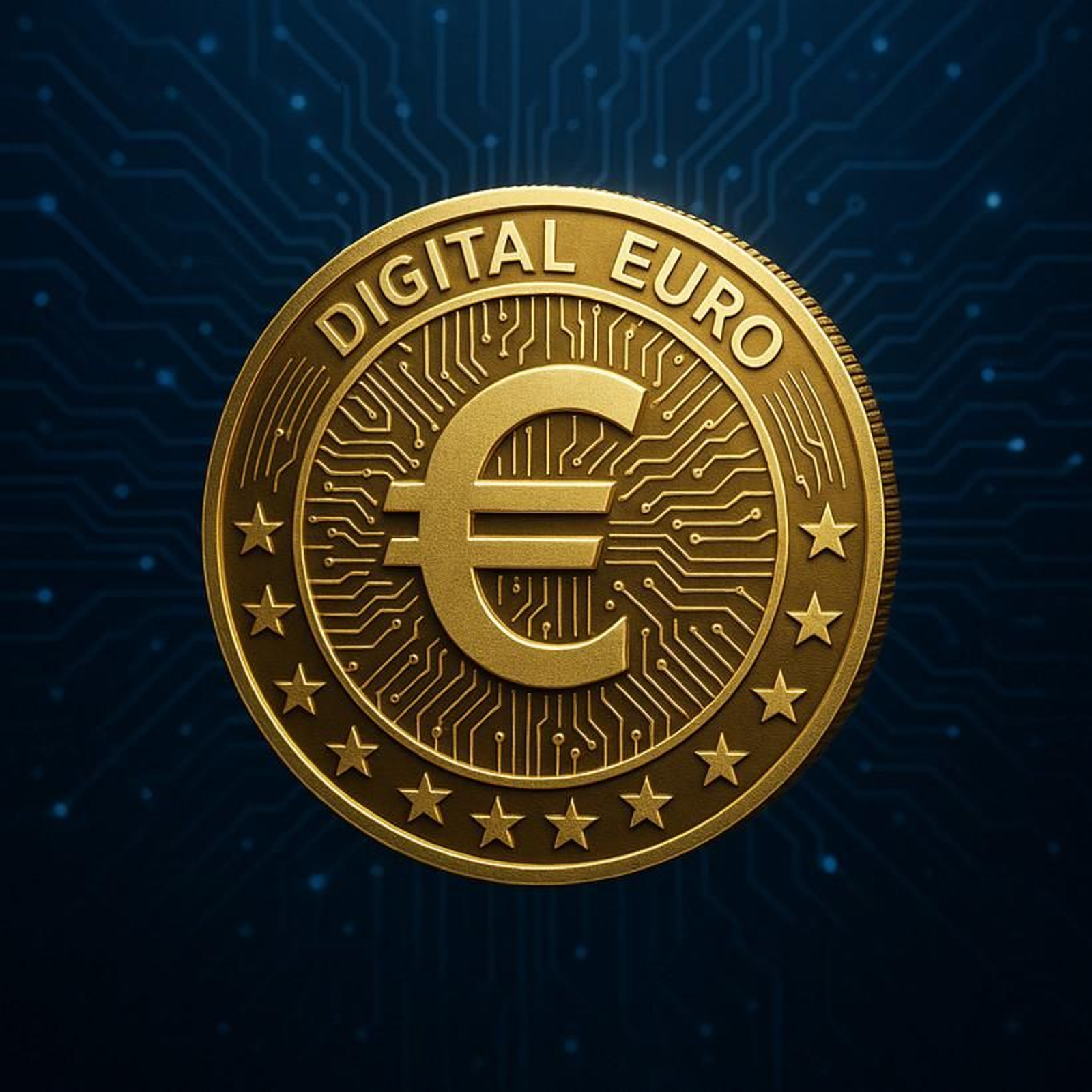 Representación del euro digital.