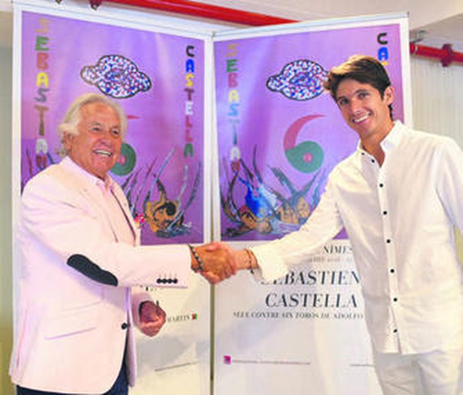 Palomo Linares y Sebastián Castella, en la presentación del acto.