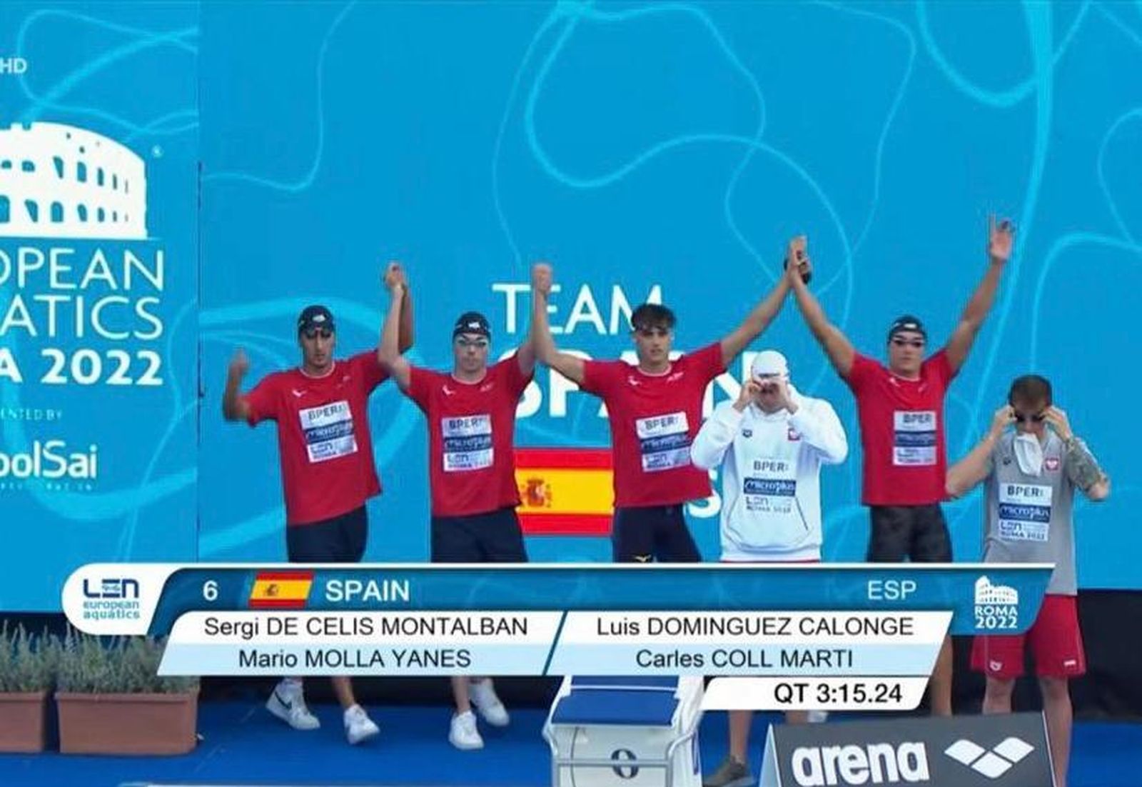 El equipo  español de 4x100 masculino.