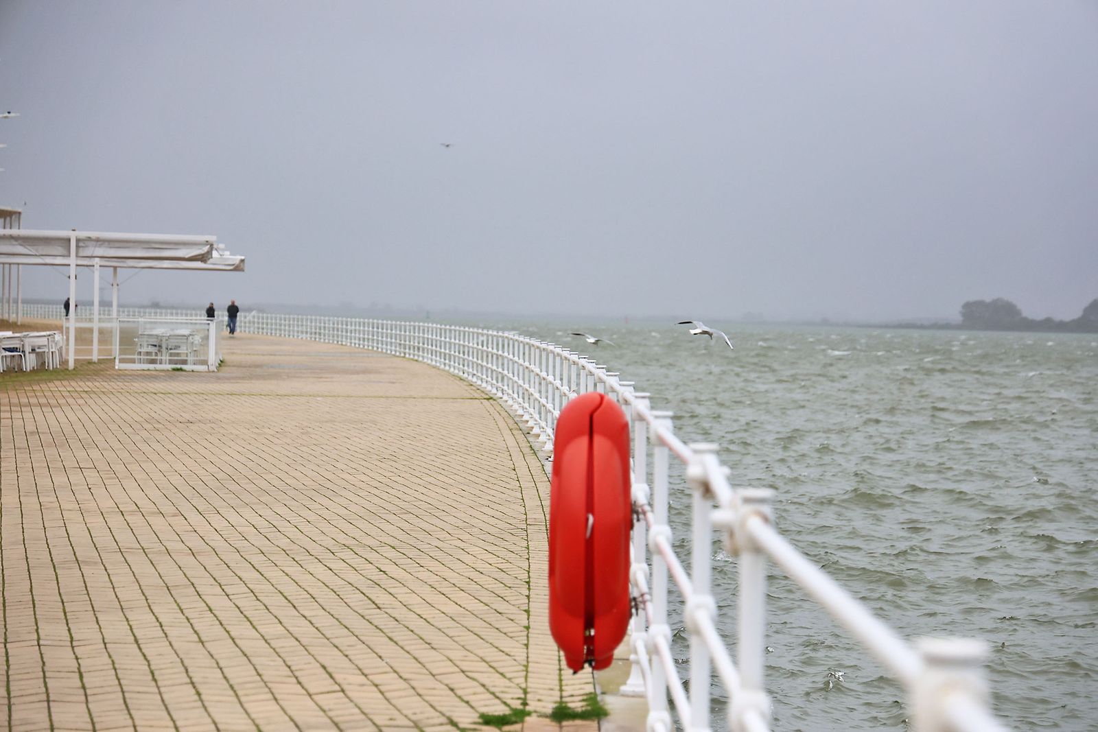 Muelle de carga de la Riotinto con marea alta en la borrasca Leonardo (26)