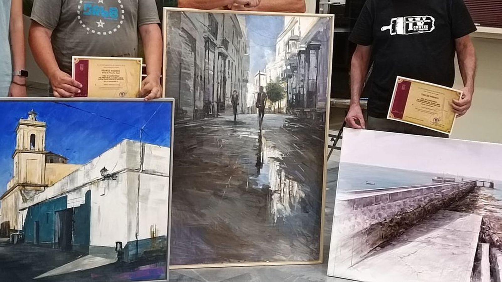 Obras ganadoras de los tres premios del concurso de pintura