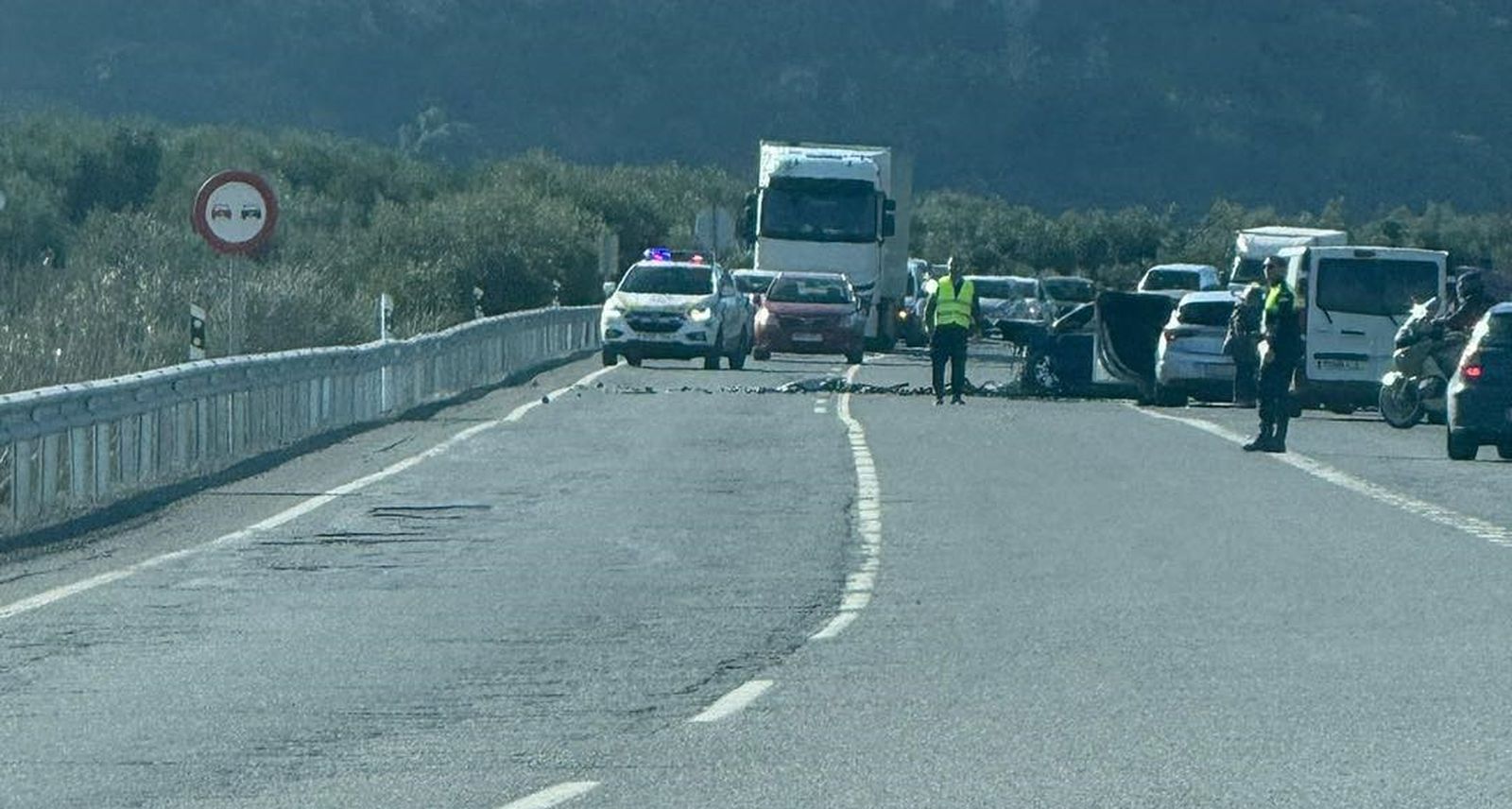 Lugar en el que ocurrió el accidente en la A-318 en Zuheros.