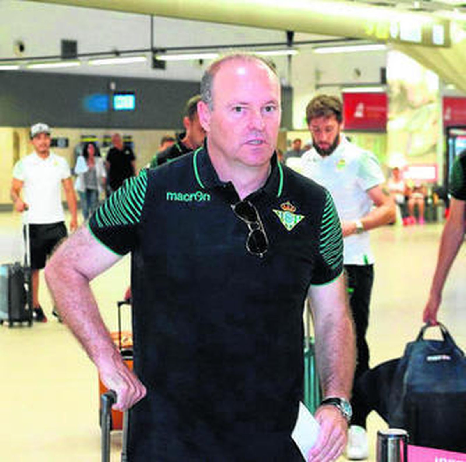 Pepe Mel, a su llegada al aeropuero de San Pablo.