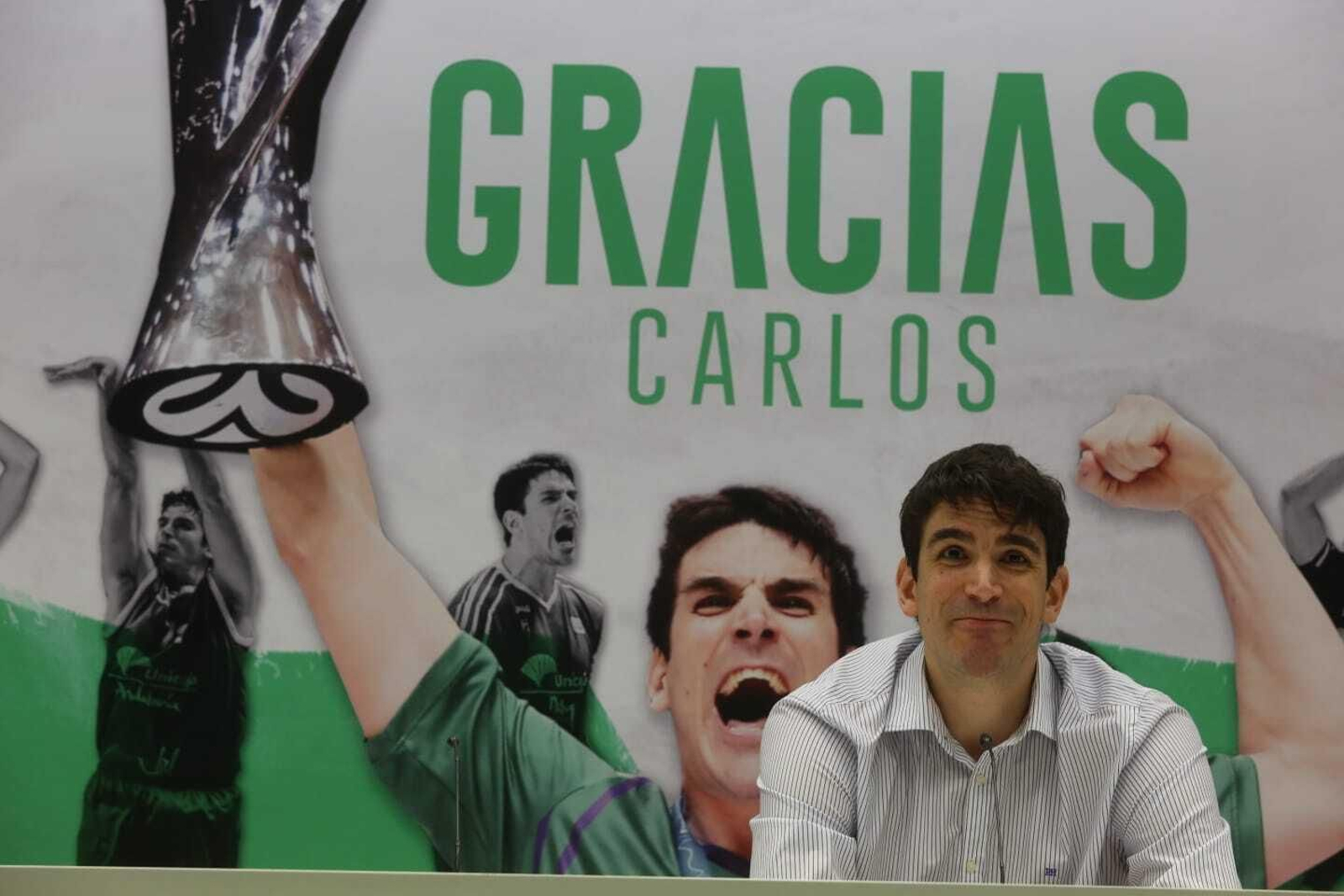 Carlos Suárez, en la rueda de prensa de su despedida.