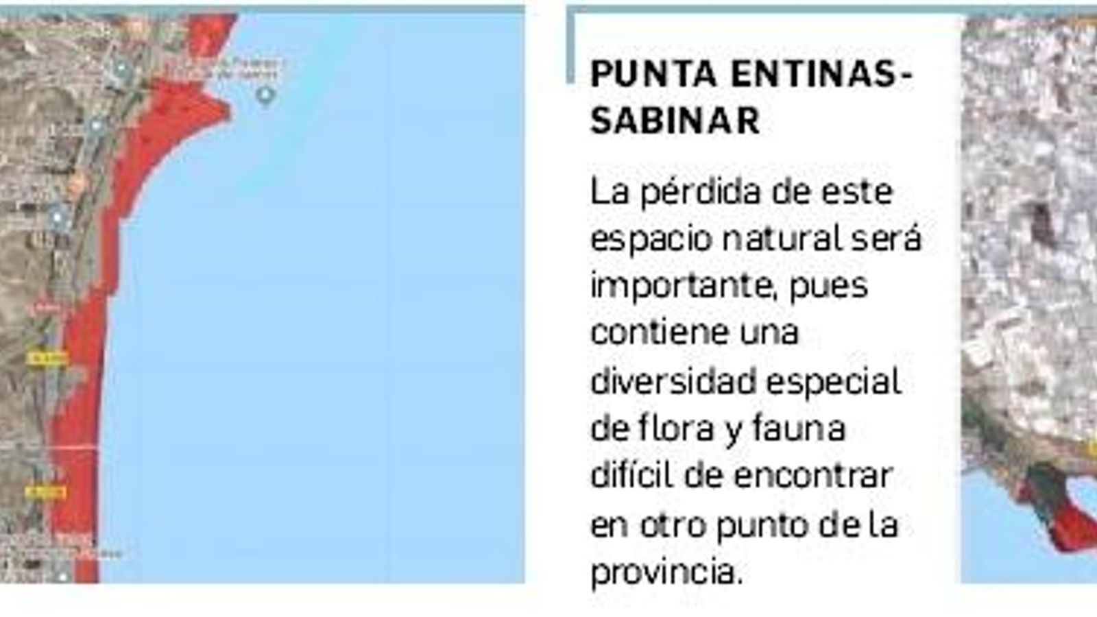 Las zonas más afectadas por la subida del nivel del mar en Almería