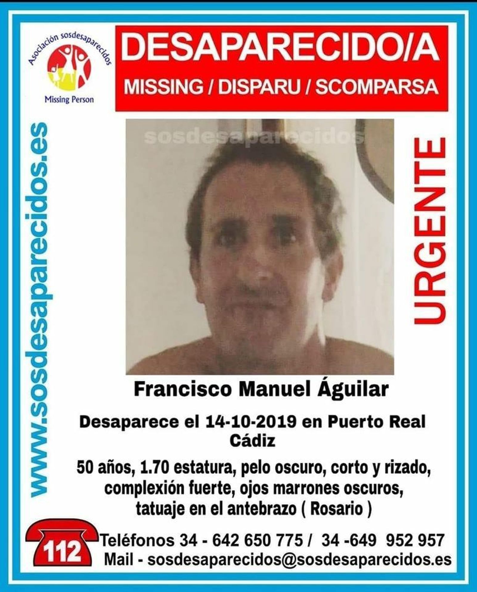Imagen difundida por SOS Desaparecidos