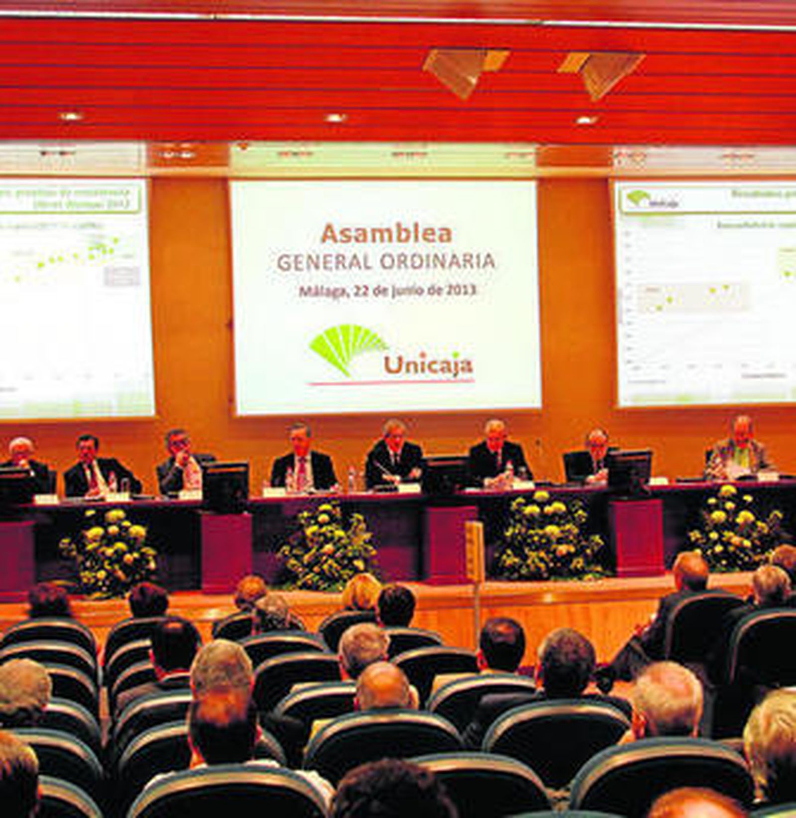 La asamblea celebrada ayer por Unicaja.