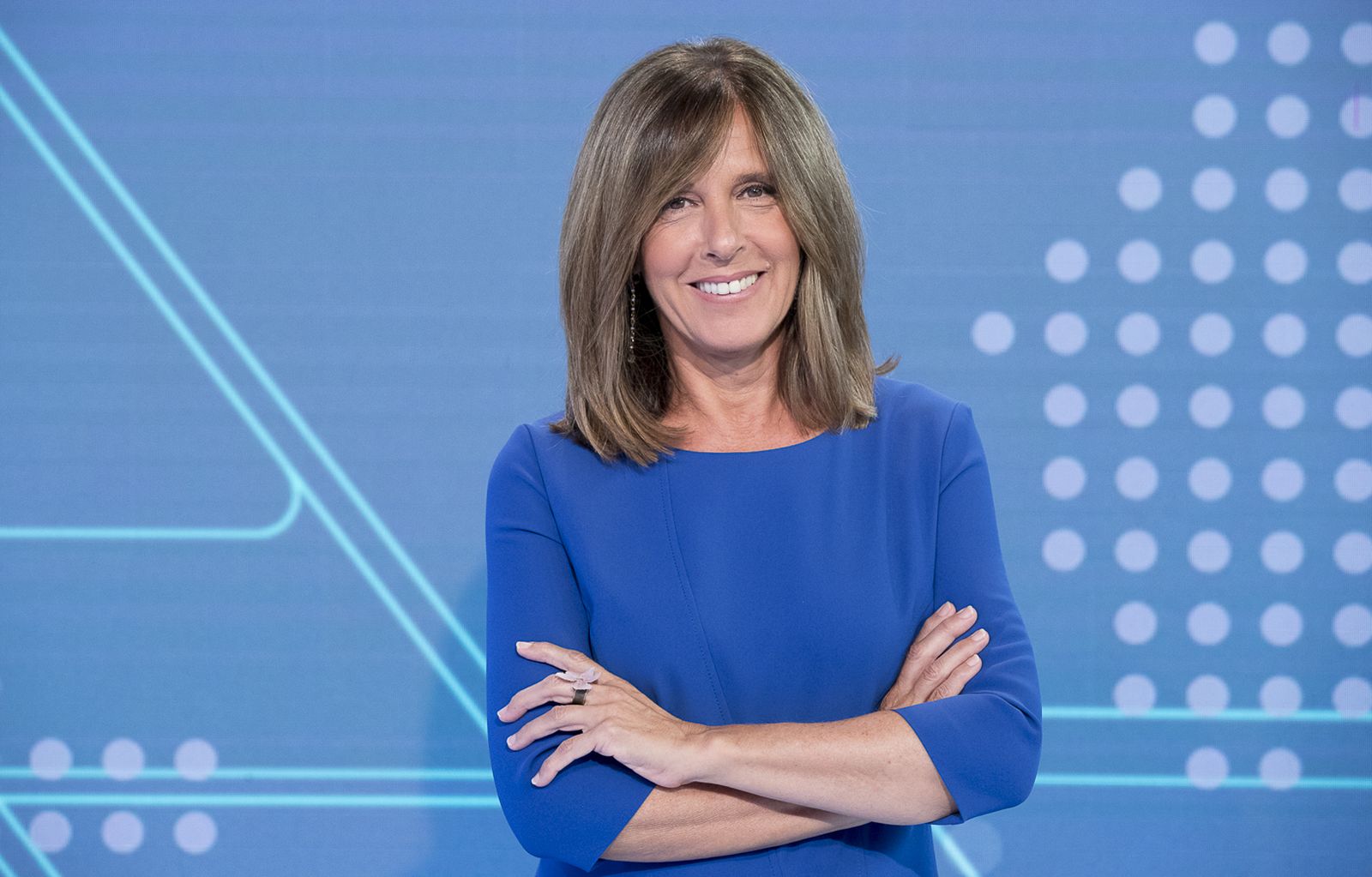 Ana Blanco en el actual plató de los informativos de TVE