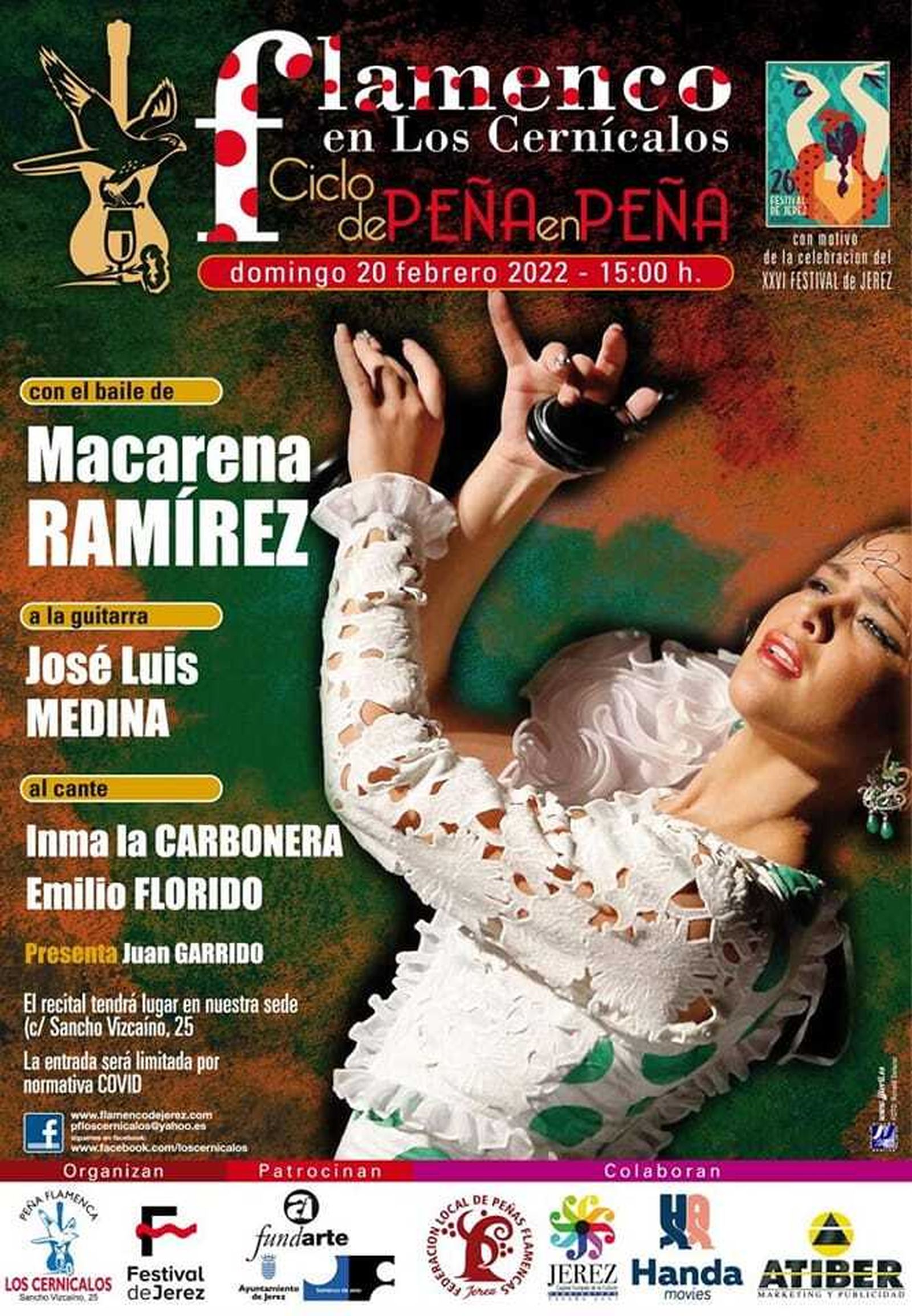 Cartel de la actuación en la Peña los Cernícalos