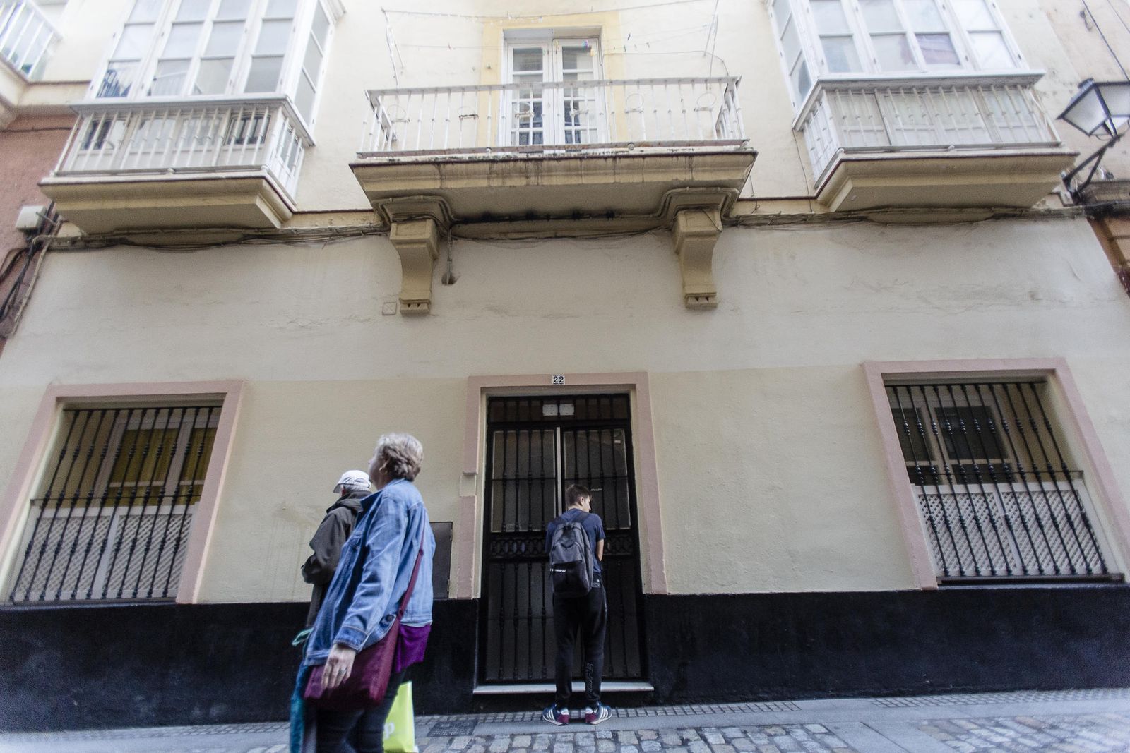 La finca de la calle Sagasta donde residen estudiantes Erasmus.