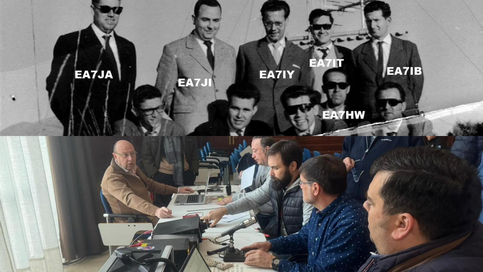 Unión de Radioaficionados de Jaén en dos generaciones.