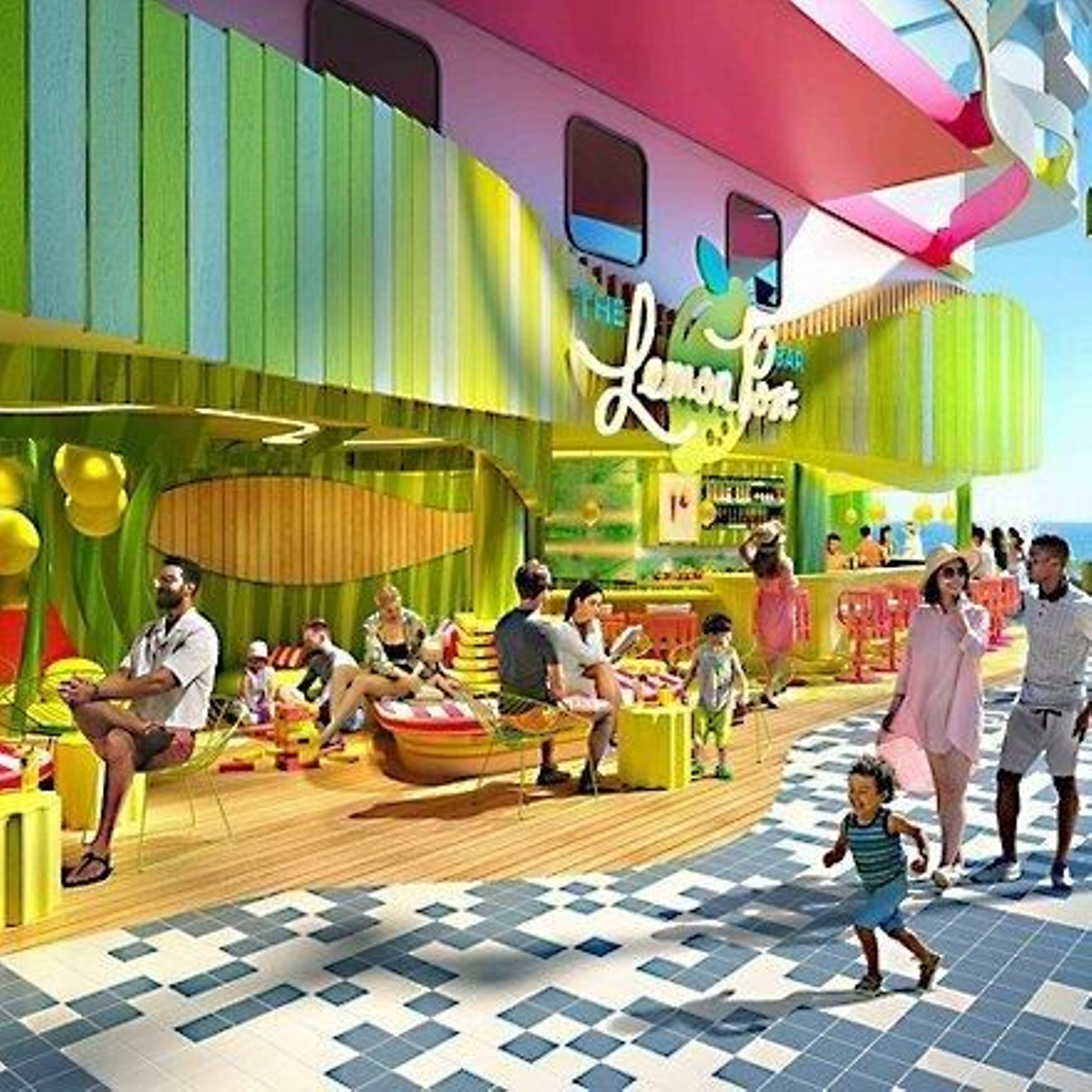 Representación gráfica de una de las estancias del Icon of the Seas