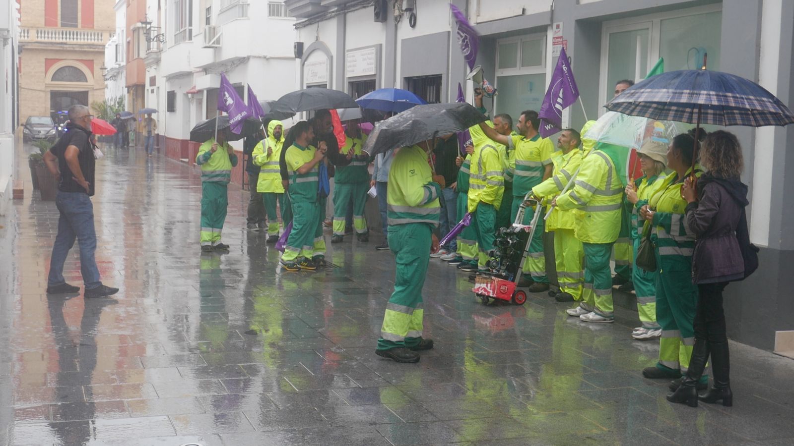 Imagen de manifestación que la plantilla realizó el pasado martes.