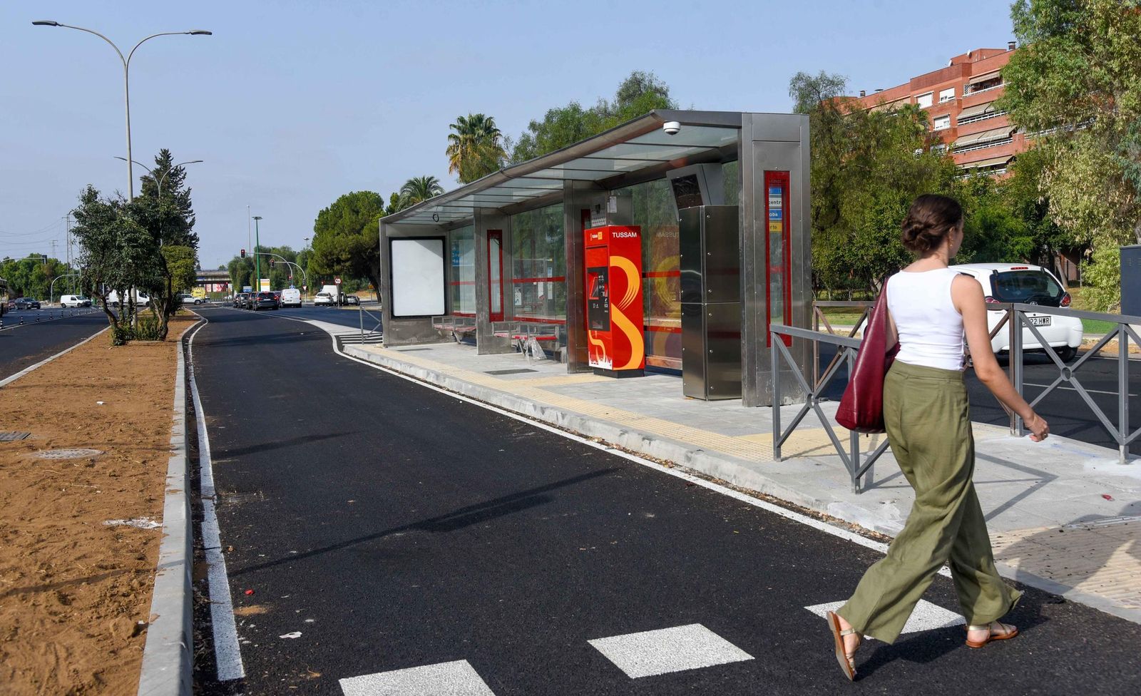 Fotografías de las obras en Sevilla Este por el tranvibús