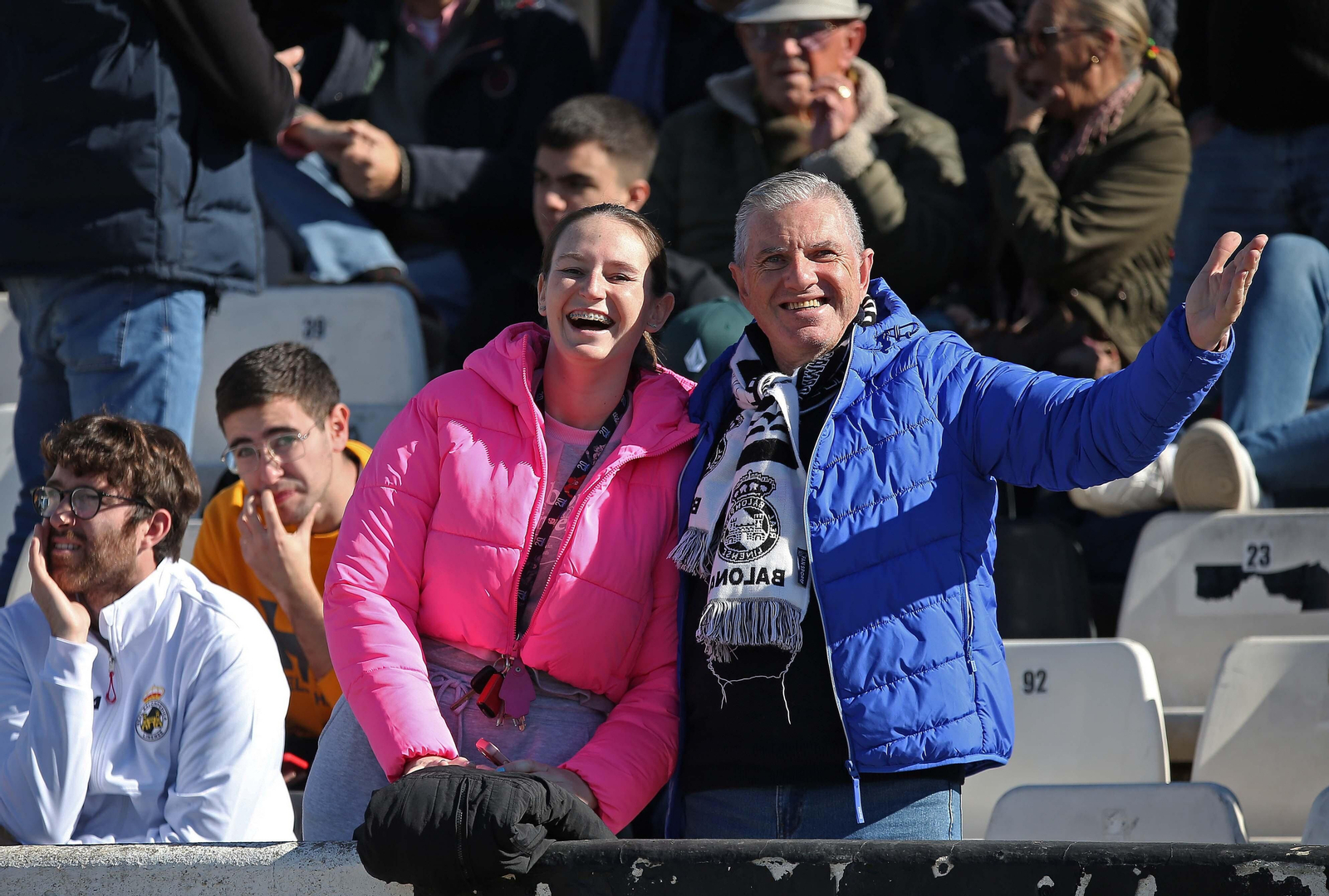 Fotos de la afición en el Municipal durante el Balona - Pontevedra