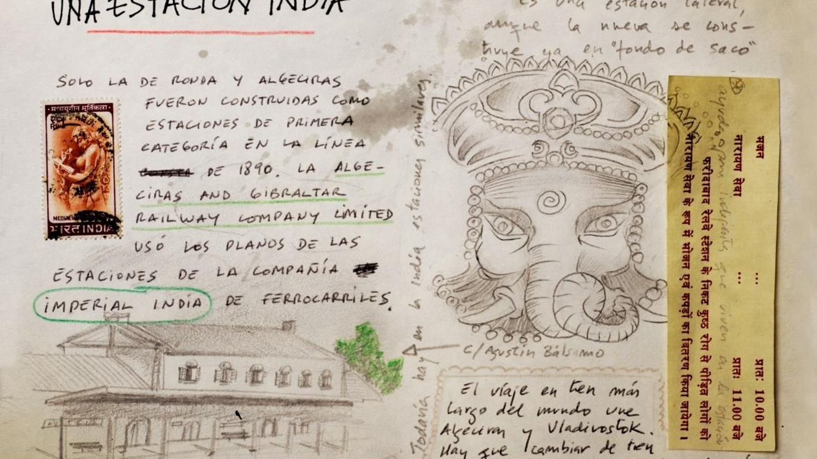 Páginas de la Guía secreta dedicadas a la estación de tren de Algeciras