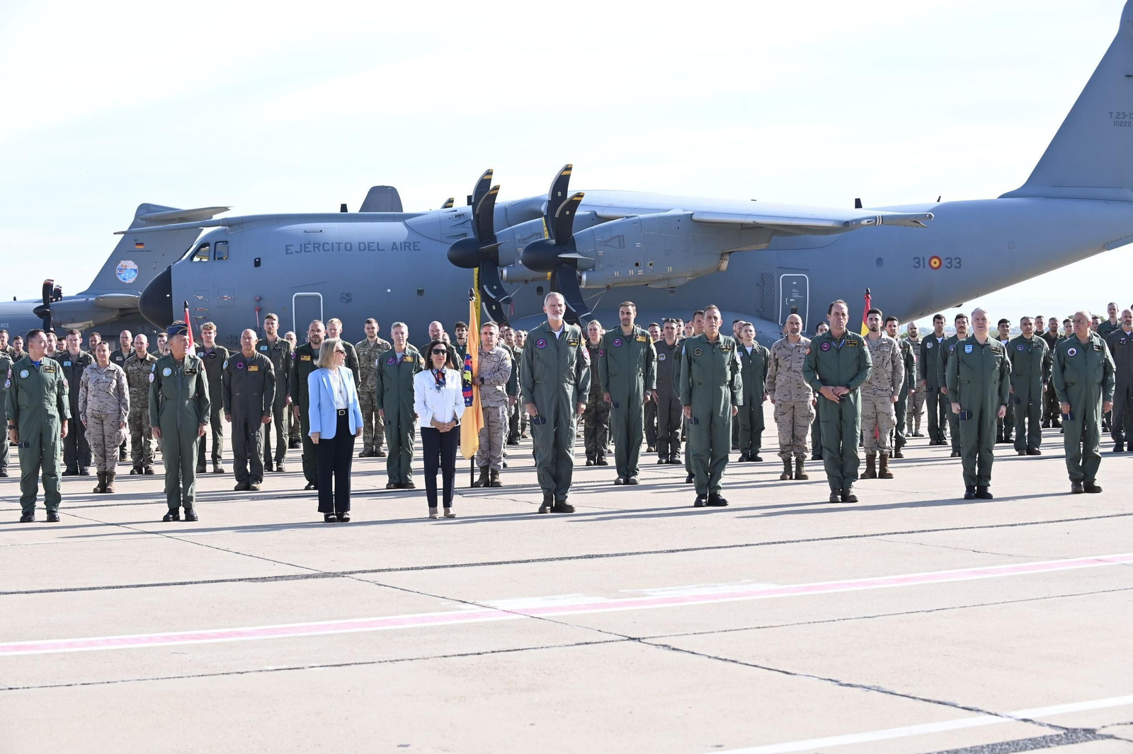 Felipe VI visita el European Tactica Airlift Centre para tripulaciones europeas en la Base Aérea