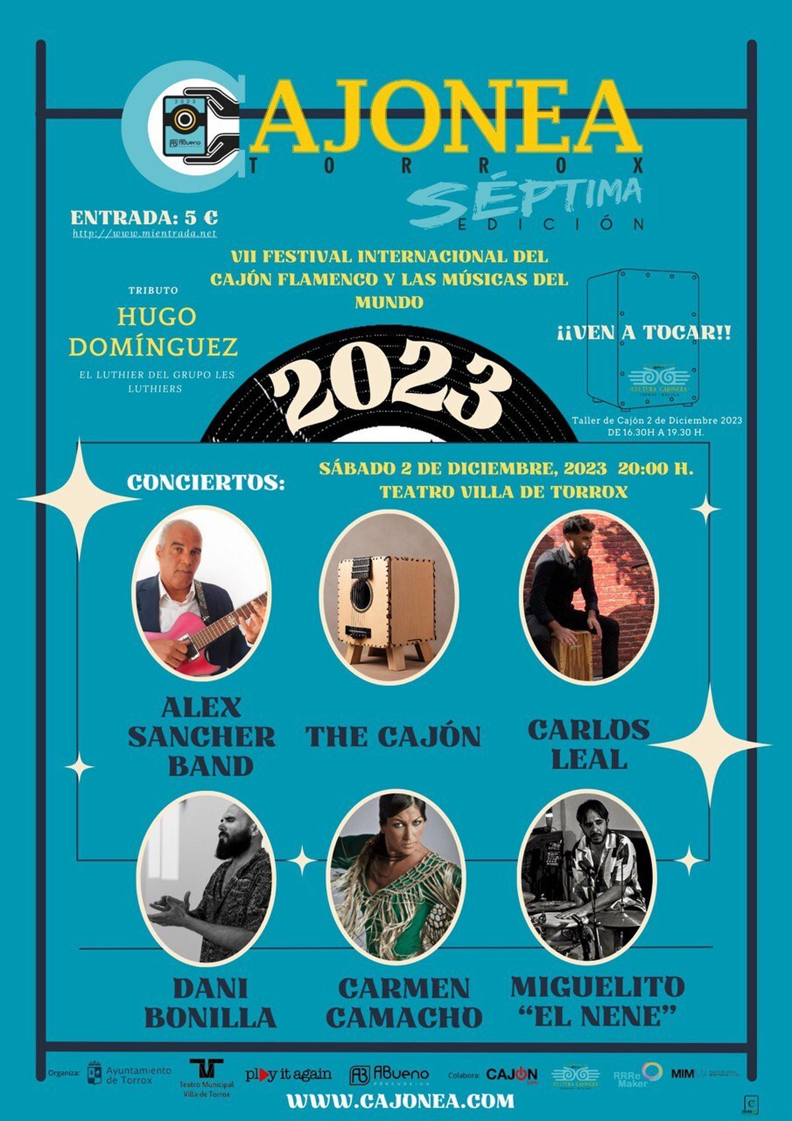 Cartel del VII Festival Internacional del Cajón Flamenco y las Músicas del Mundo 'Cajonea Torrox'