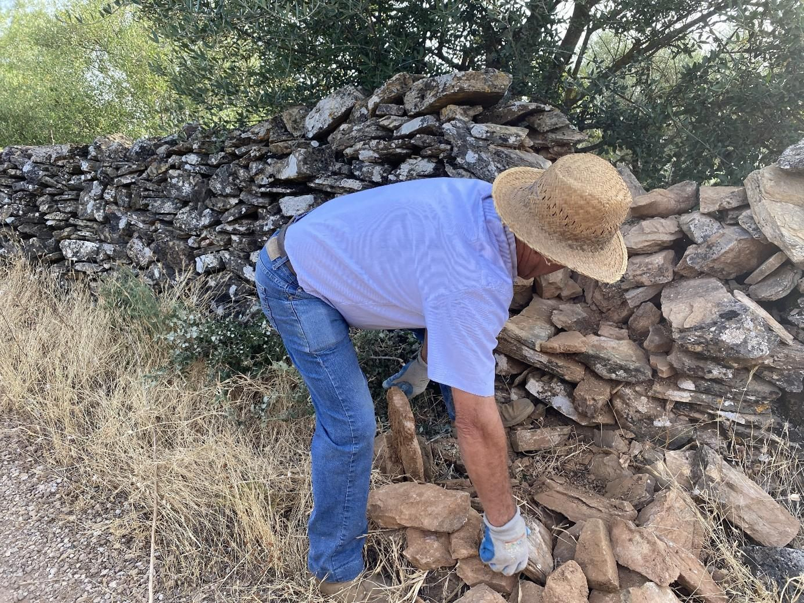 Técnica de la piedra seca.
