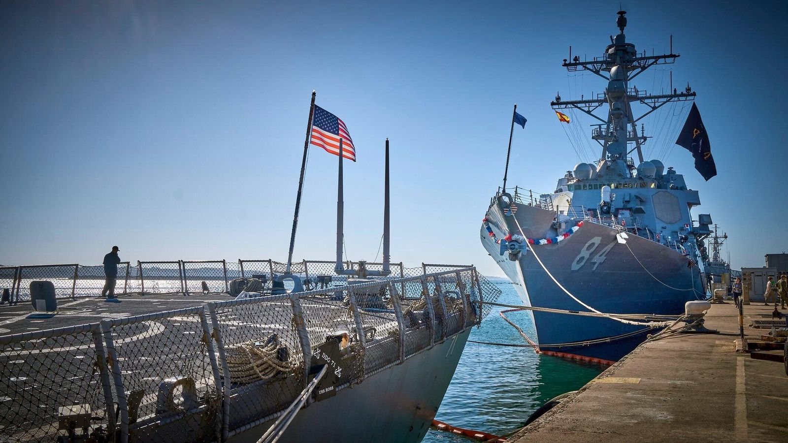 Destructores de EEUU en la Base naval de Rota, cuya actividad logística se ha incrementado tras los últimos conflictos. Destructores de EEUU en la Base naval de Rota, cuya actividad logística se ha incrementado tras los últimos conflictos.
