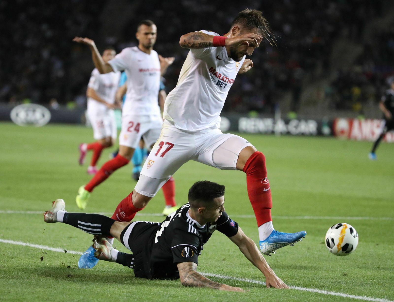 El Qarabag-Sevilla, en imágenes