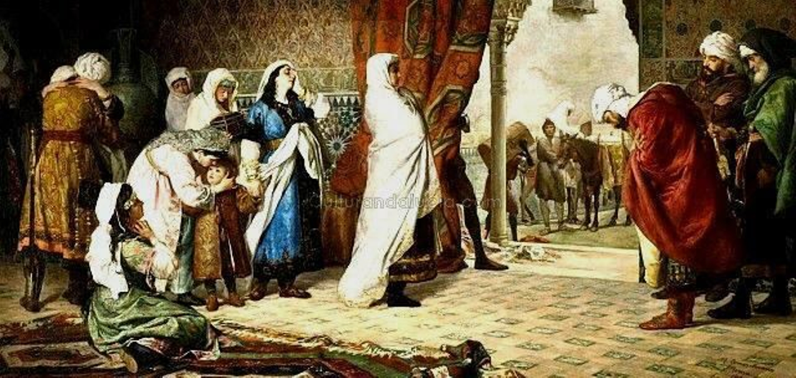 Gómez Moreno. Salida de la familia de Boabdil de la Alhambra.