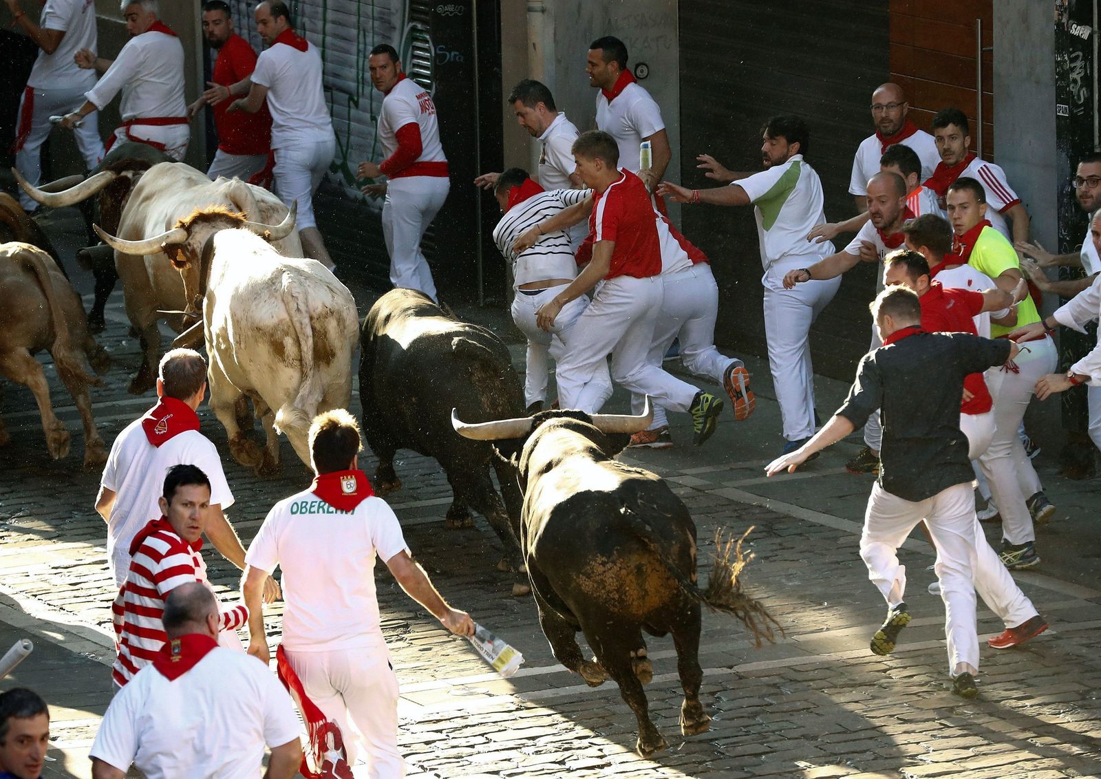 El quinto encierro de los Sanfermines, en imágenes