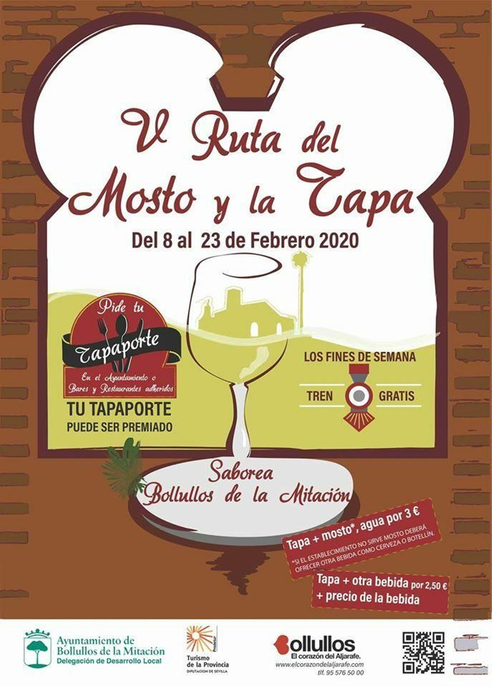 Cartel de la V Ruta del Mosto y la Tapa de Bollullos de la Mitación.