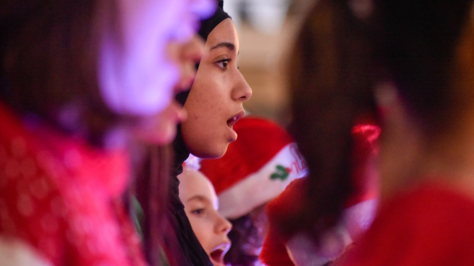 Concierto de Navidad de los alumnos de la Escuela sanchez Verdú en la Plaza Alta