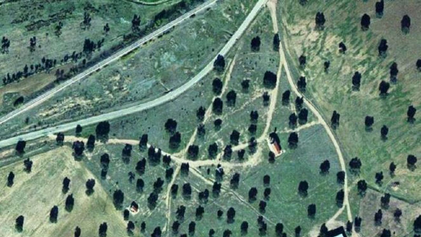 Vista aérea de la finca de la ermita de Fátima de Valsequillo.