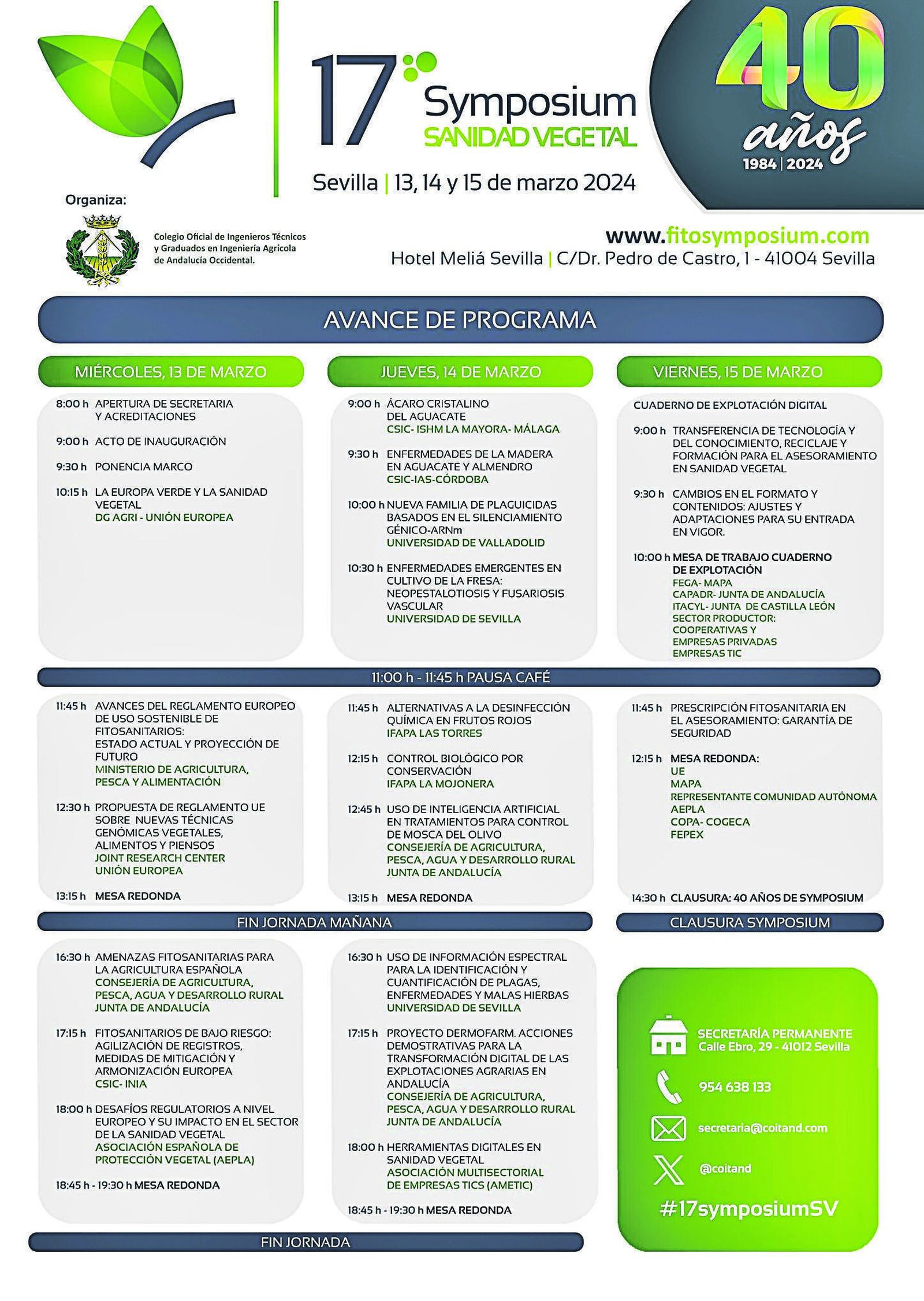 Programa 7º Symposium Sanidad Vegetal.
