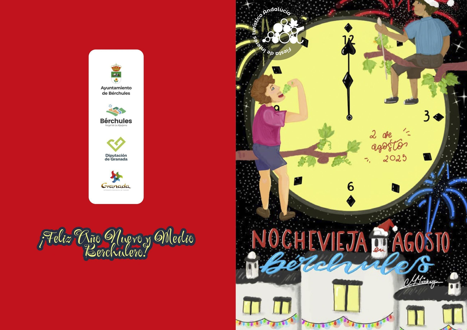Cartel oficial de la Nochevieja de Bérchules 2025. Cartel oficial de la Nochevieja de Bérchules 2025.