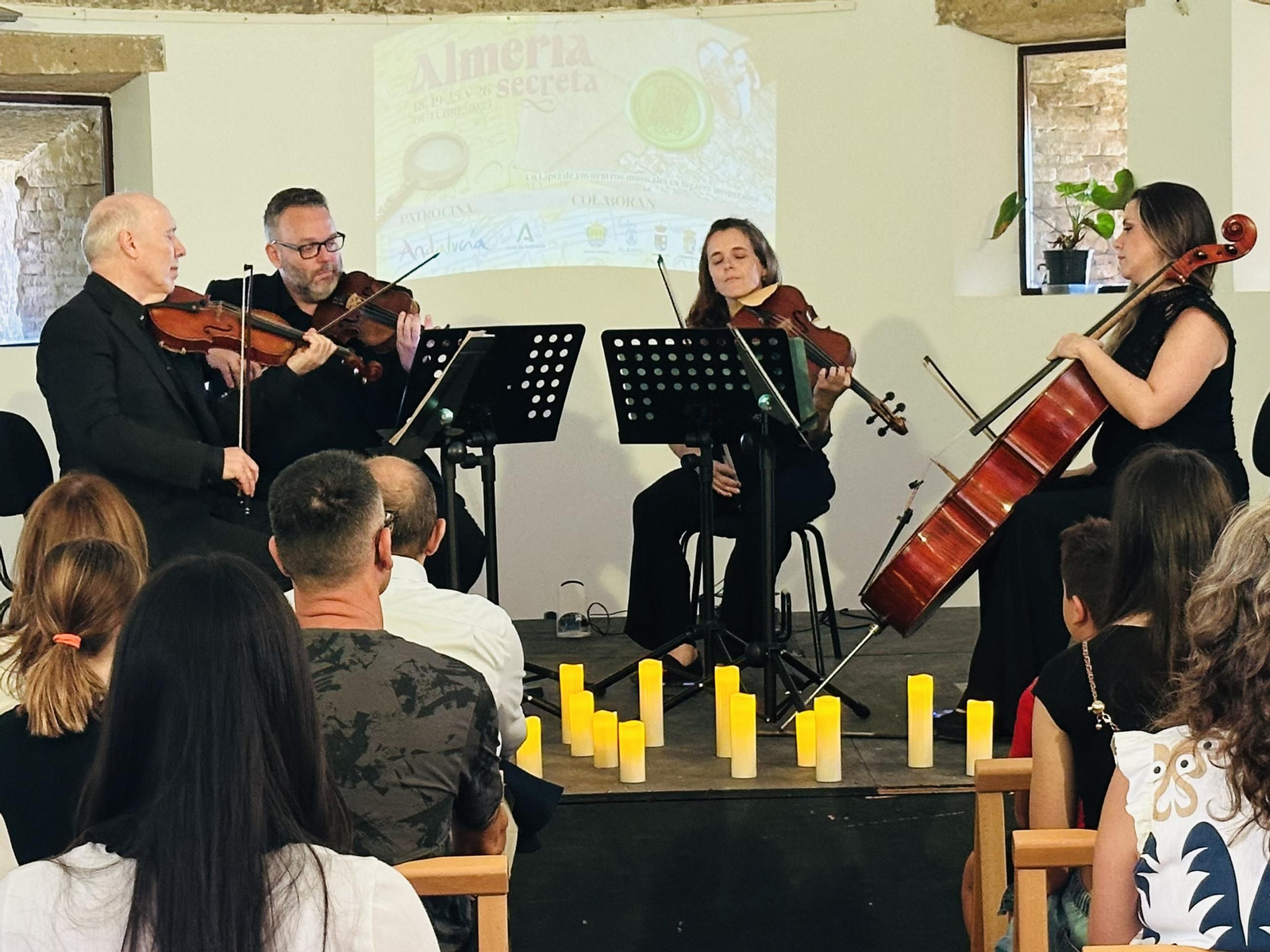 El cuarteto de cuerda de la OCAL en el Castillo de Guardias Viejas.