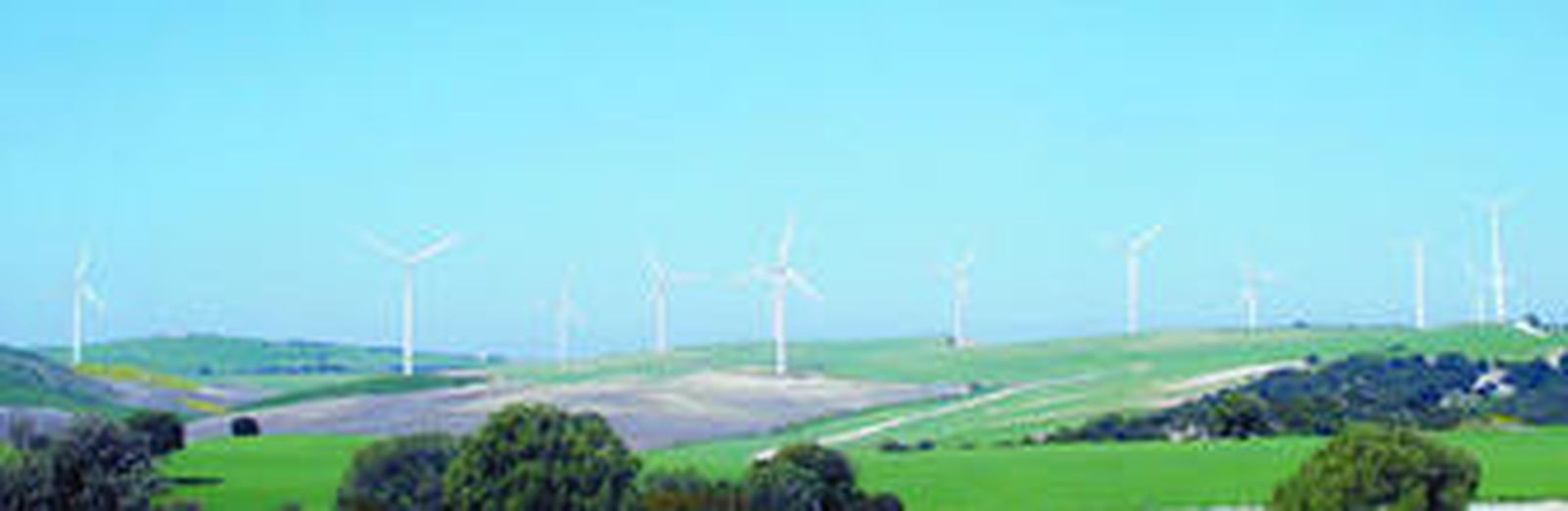 El parque de Eolia, situado a unos 15 kilómetros al sureste de Jerez.