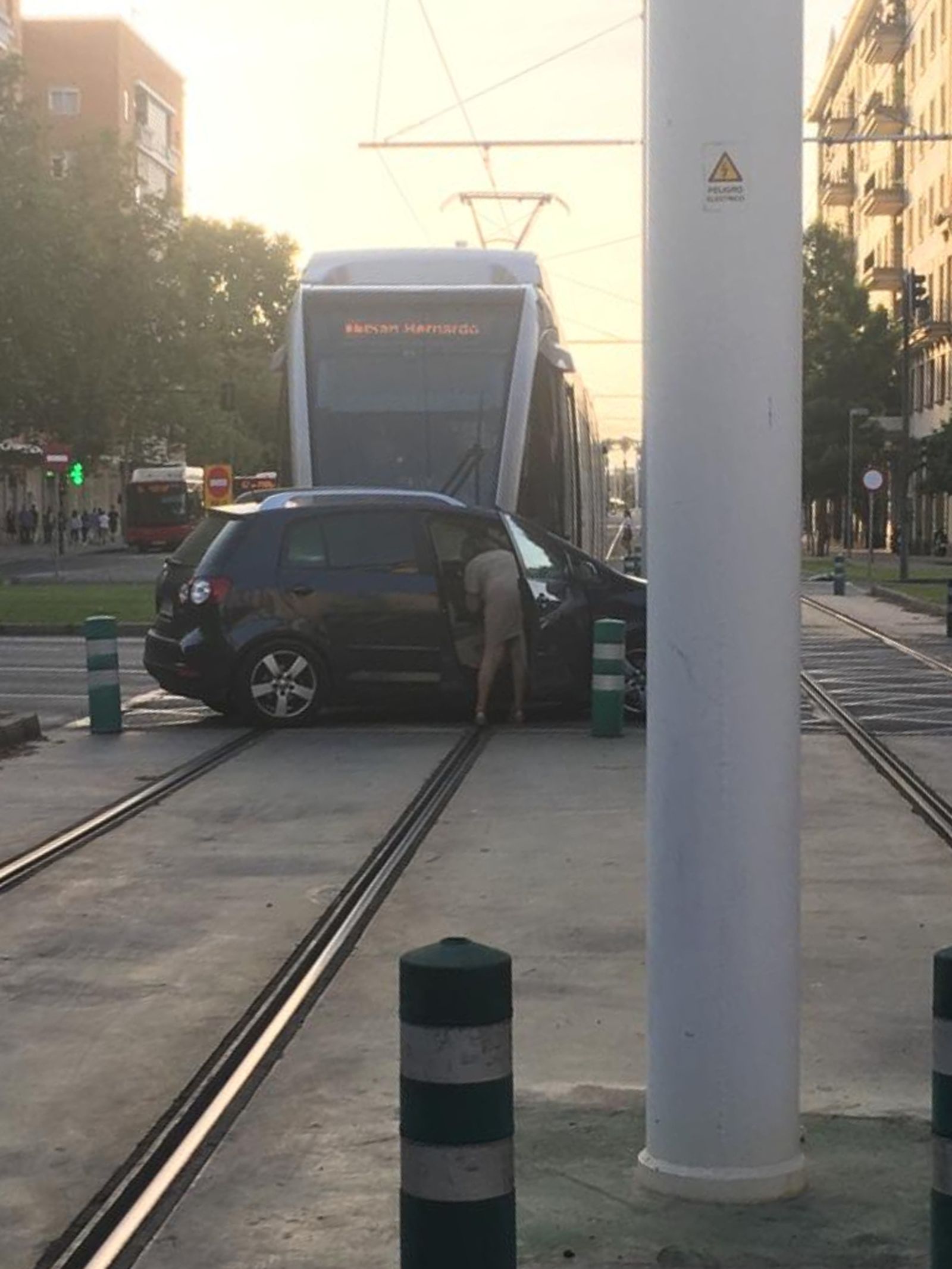El lugar del accidente tras el atropello.
