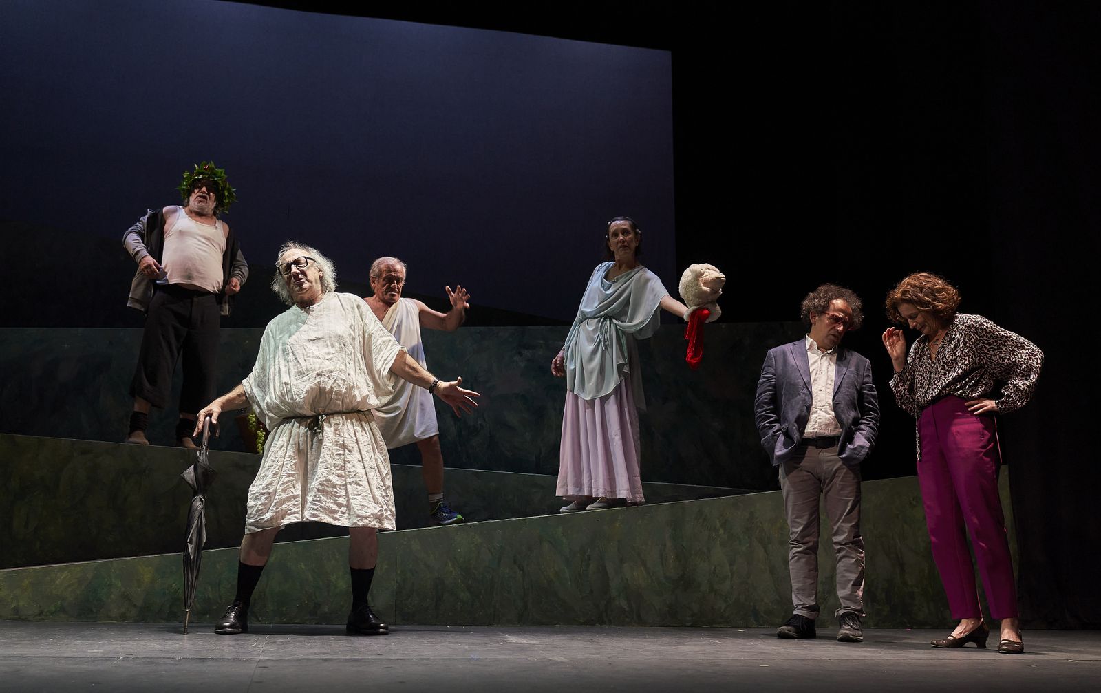 Un momento de '¡Que salga Aristófanes!'.