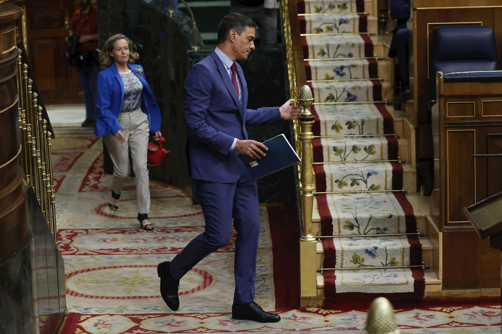 Pedro Sánchez se dirige al estrado en el debate sobre el estado de la nación