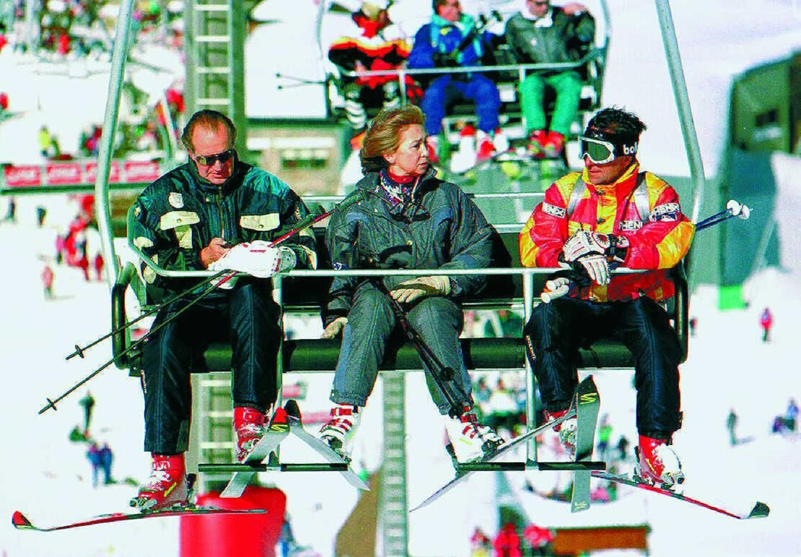 Don Juan Carlos y Doña Sofía, en los Mundiales de Esquí de 1996 en Sierra Nevada.