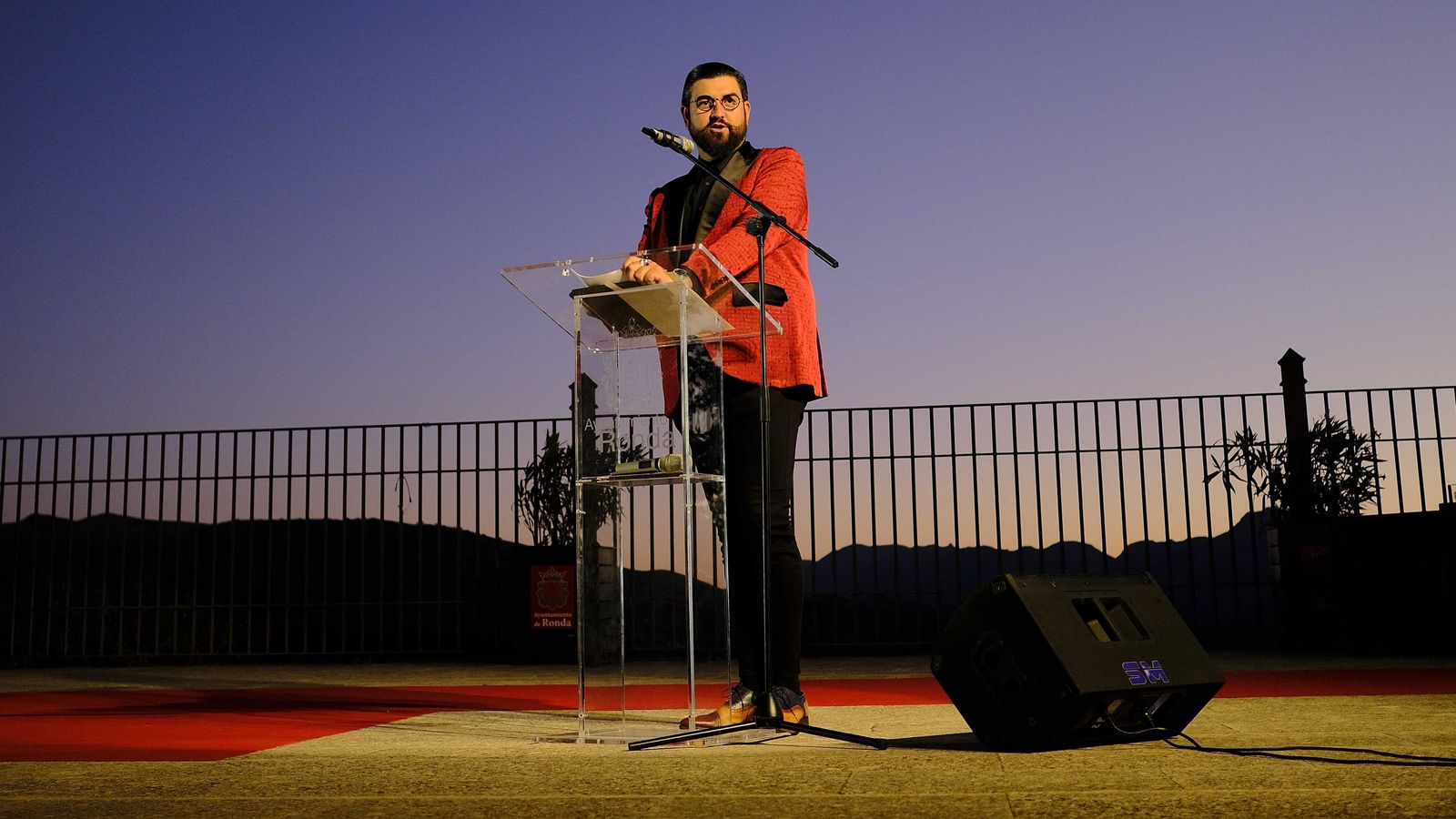 Manu Sánchez durante el pregón de la Feria de Pedro Romero de Ronda. Manu Sánchez durante el pregón de la Feria de Pedro Romero de Ronda.