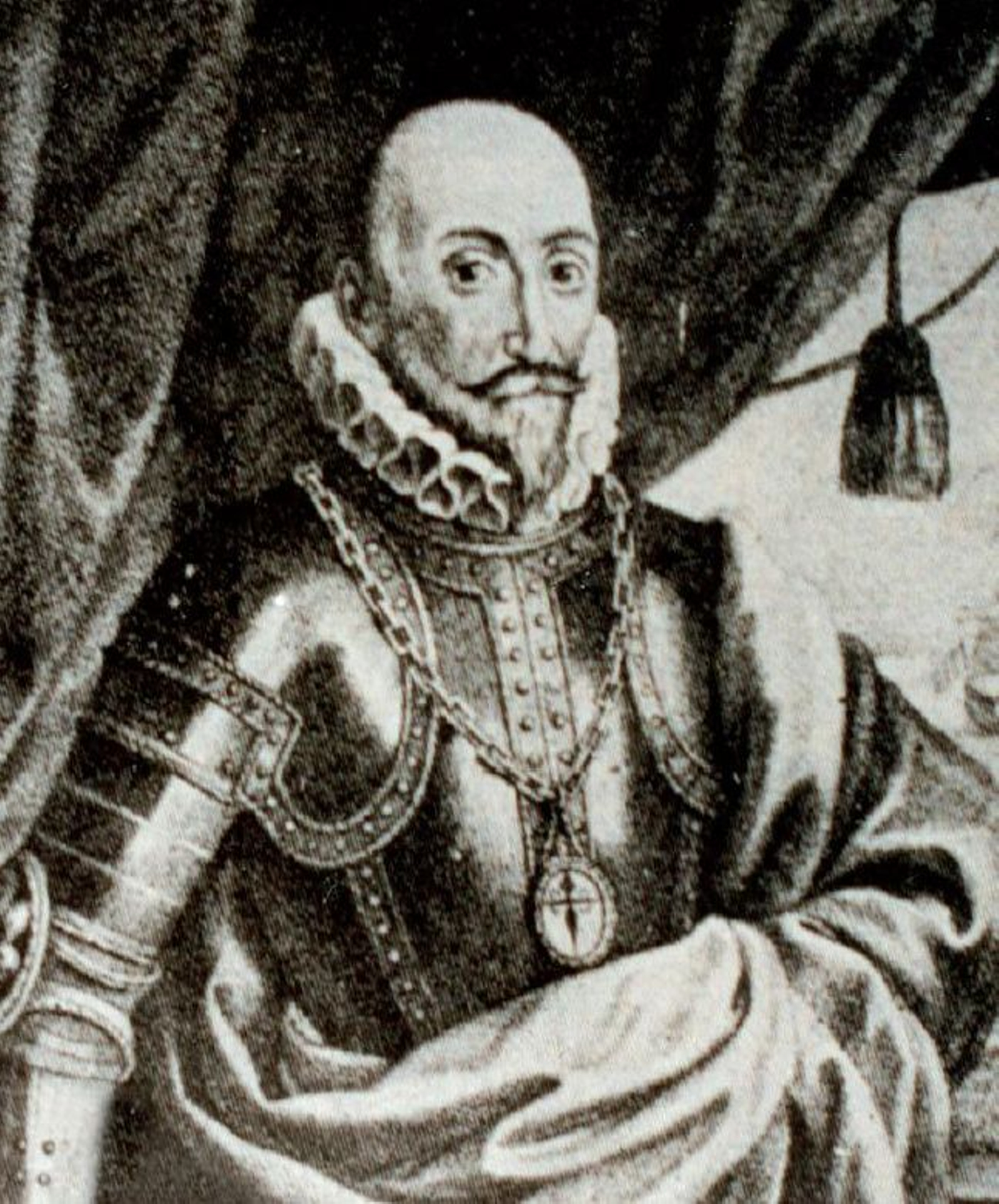 Don Álvaro de Bazán, Capitán General de las Galeras de España y alcaide de Gibraltar (Grabado de la obra 'Retratos de españoles ilustres', Madrid, 1791).