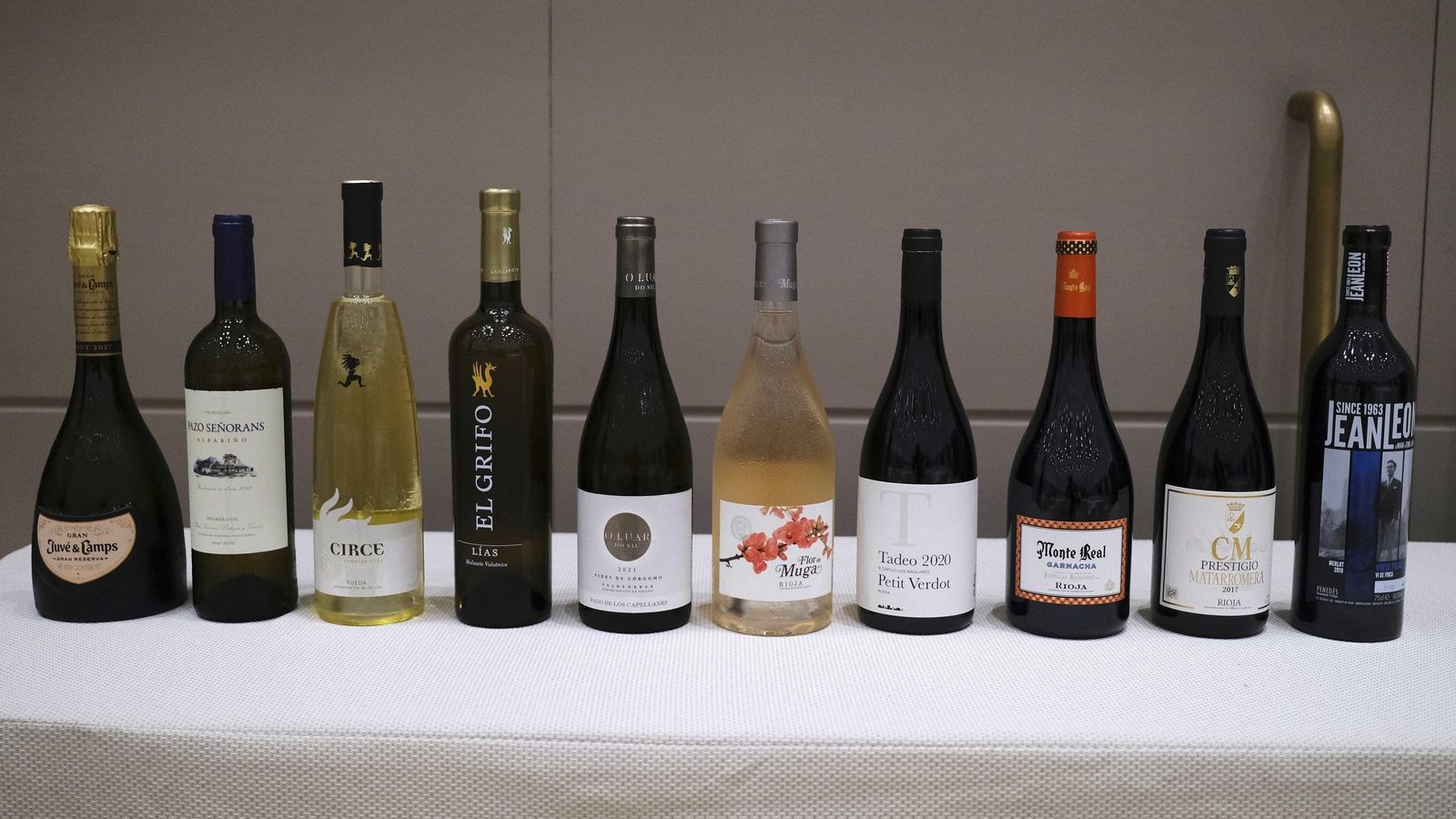 Vinos seleccionados para la cata.