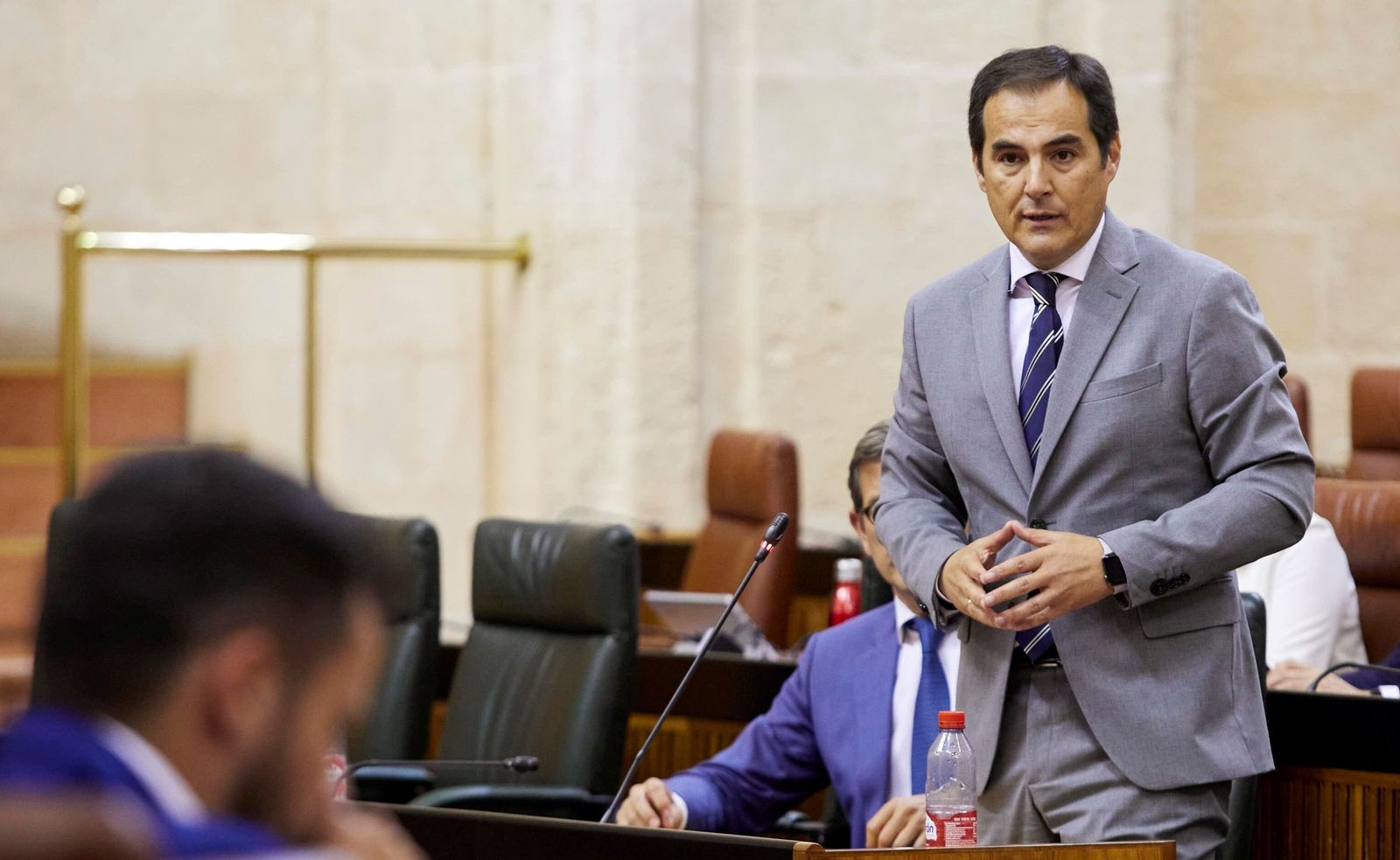 El consejero de Justicia, José Antonio Nieto, durante su comparecencia en el Parlamento.